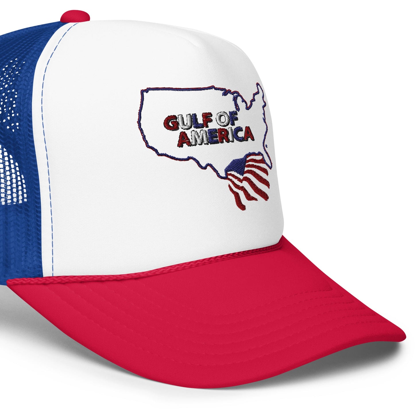 Gulf of America - Continental Pride Hat – Map & Flag Edition - Premium Foam Trucker Cap - Summer - Beach - USA - Patriotic - 4th of July - Gulf of America®