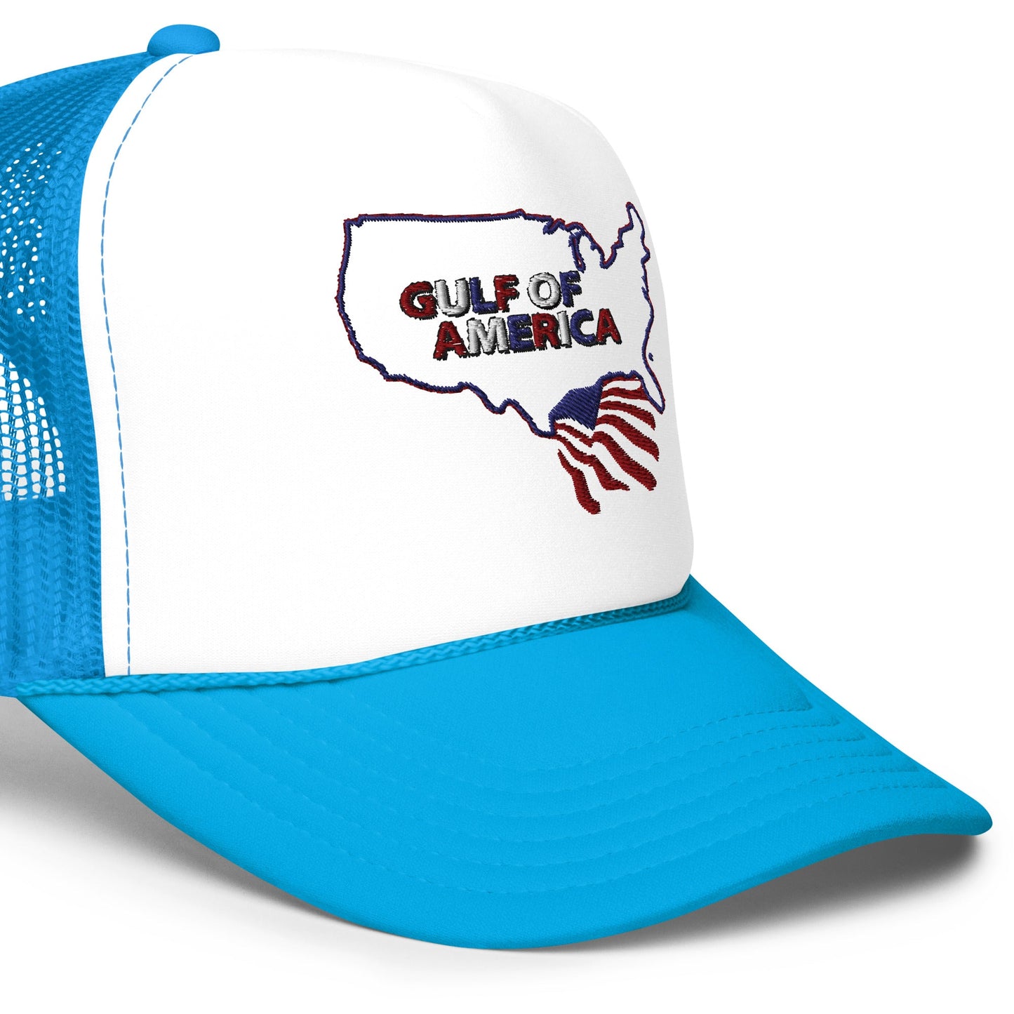 Gulf of America - Continental Pride Hat – Map & Flag Edition - Premium Foam Trucker Cap - Summer - Beach - USA - Patriotic - 4th of July - Gulf of America®