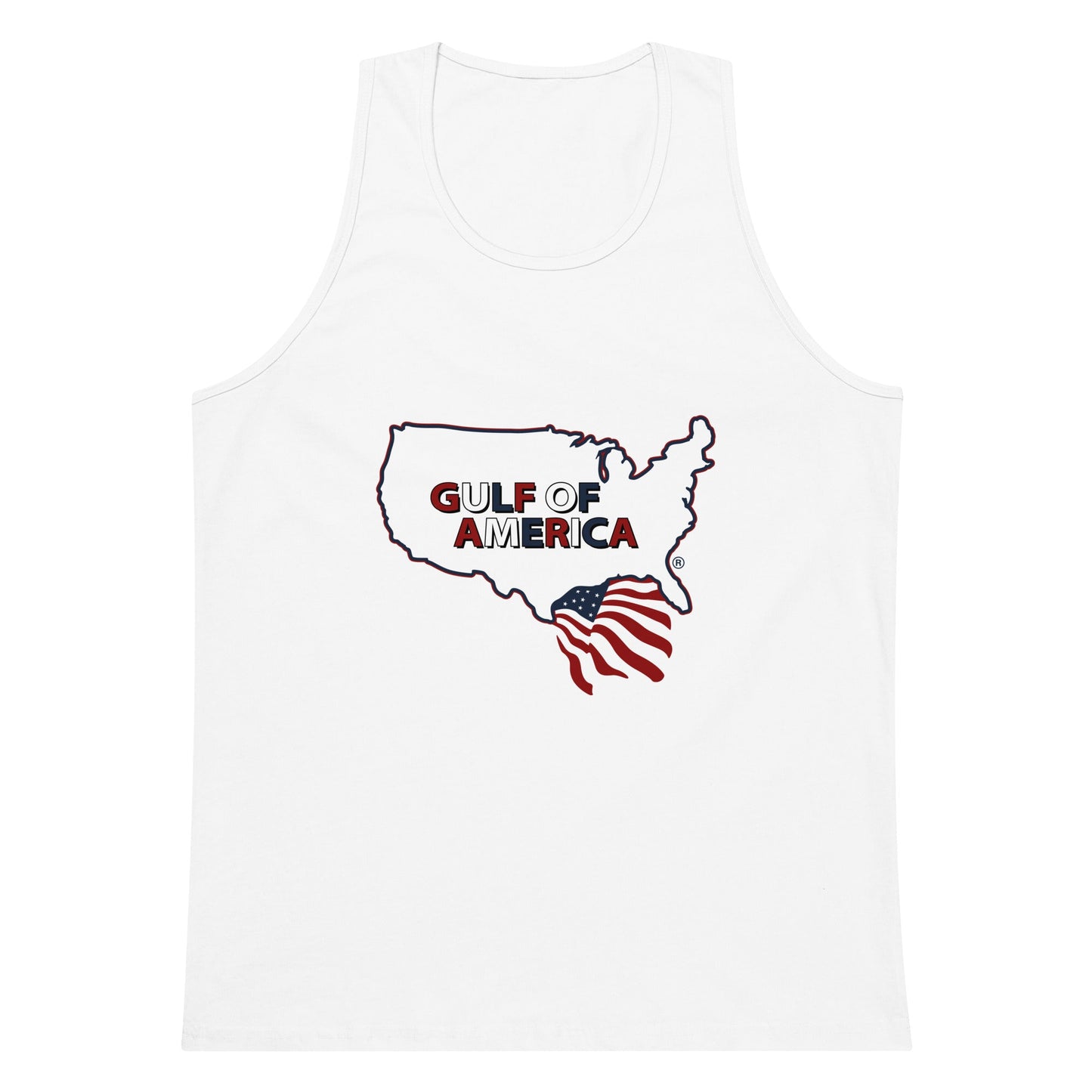 Gulf of America - Continental Pride Tank Top – Map & Flag Edition - Premium T Shirt - Summer - Beach - USA - Patriotic - 4th of July - Gulf of America®