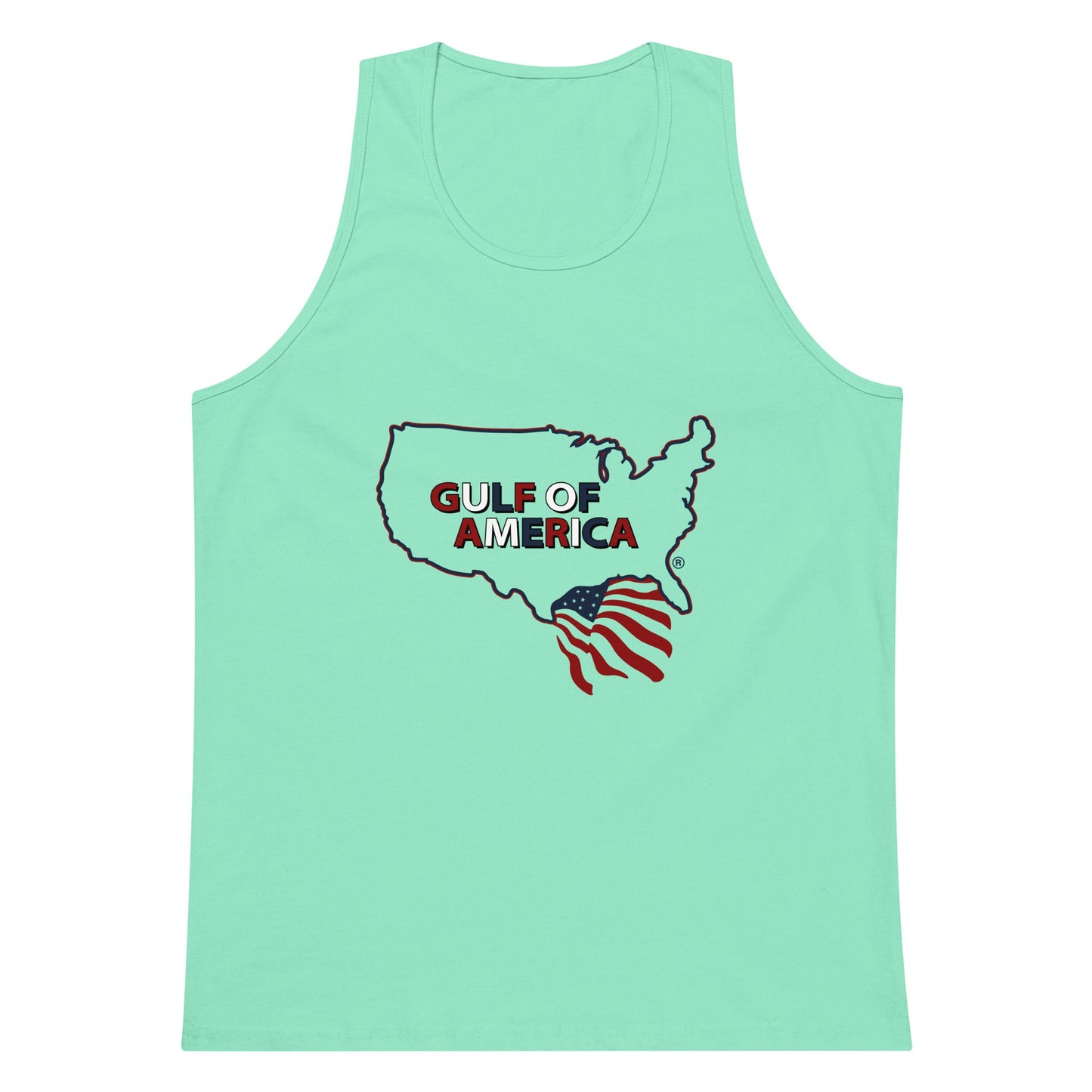 Gulf of America - Continental Pride Tank Top – Map & Flag Edition - Premium T Shirt - Summer - Beach - USA - Patriotic - 4th of July - Gulf of America®