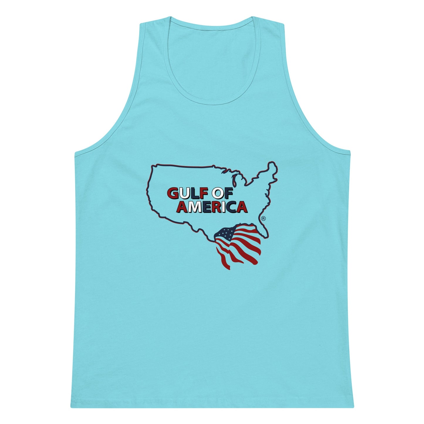 Gulf of America - Continental Pride Tank Top – Map & Flag Edition - Premium T Shirt - Summer - Beach - USA - Patriotic - 4th of July - Gulf of America®