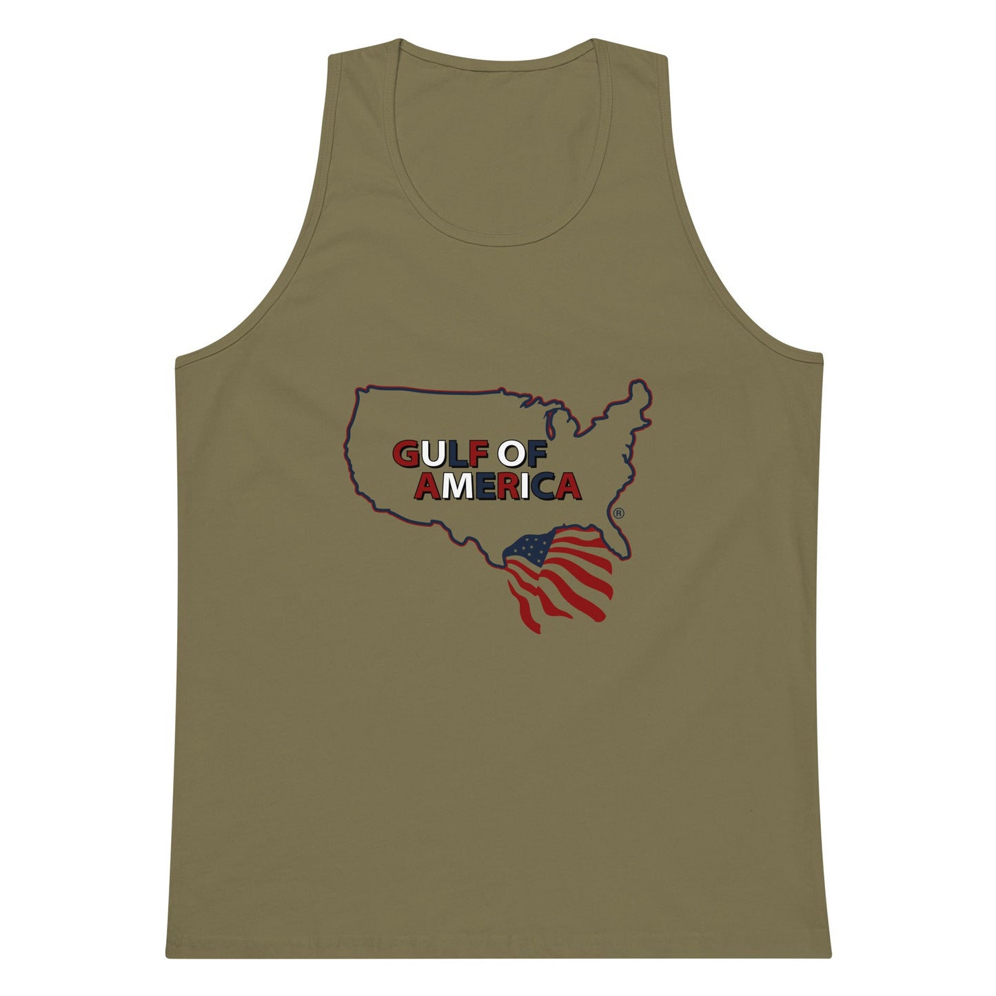 Gulf of America - Continental Pride Tank Top – Map & Flag Edition - Premium T Shirt - Summer - Beach - USA - Patriotic - 4th of July - Gulf of America®