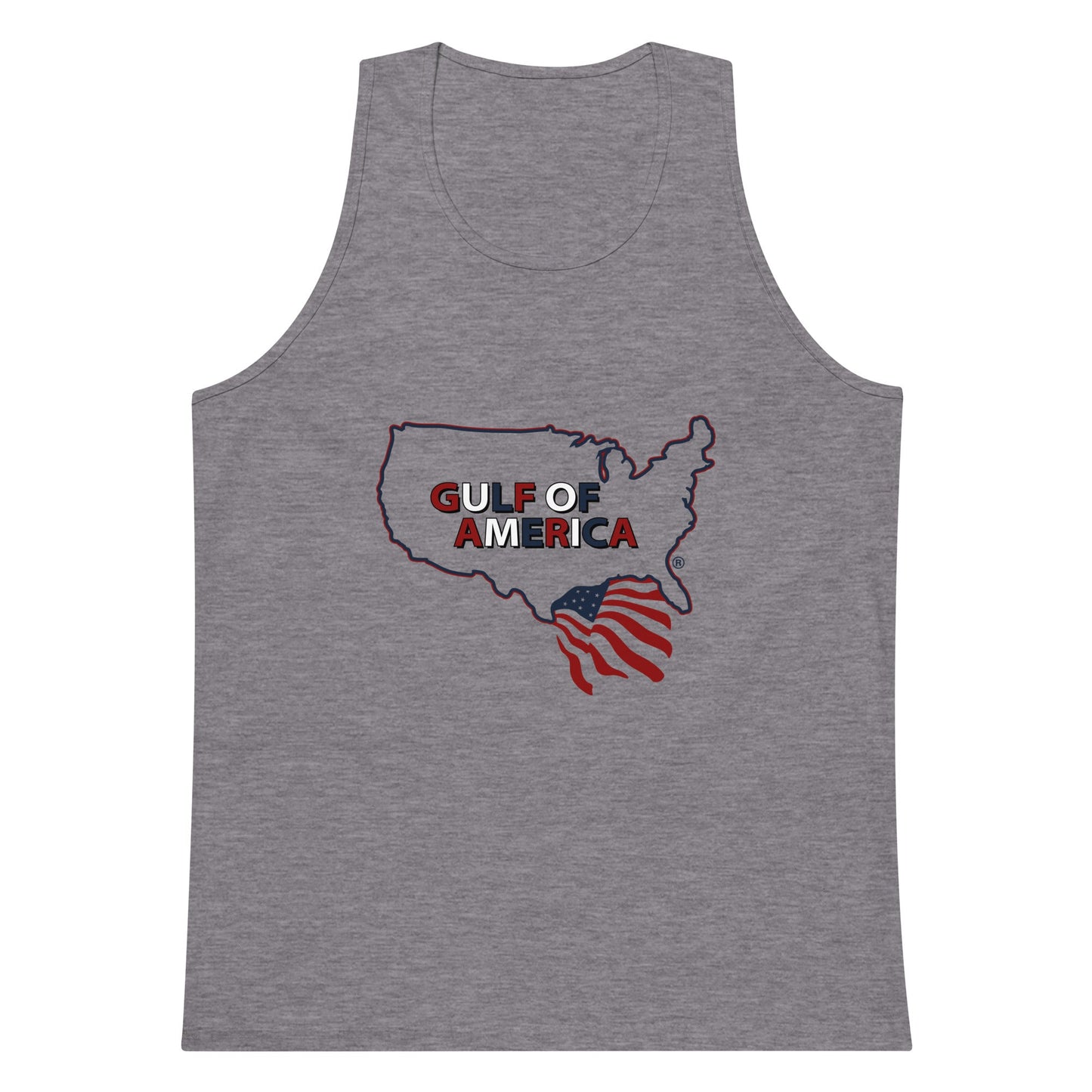 Gulf of America - Continental Pride Tank Top – Map & Flag Edition - Premium T Shirt - Summer - Beach - USA - Patriotic - 4th of July - Gulf of America®