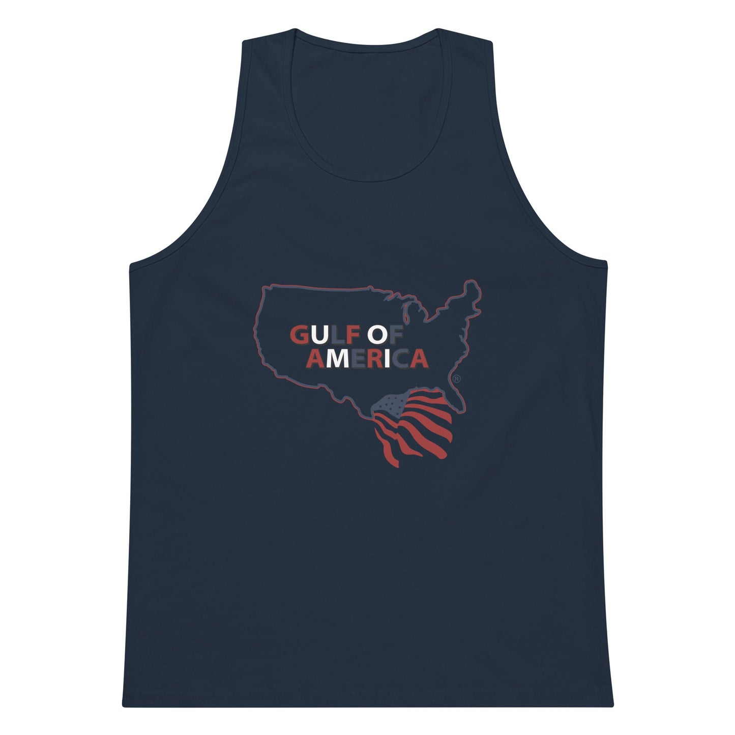 Gulf of America - Continental Pride Tank Top – Map & Flag Edition - Premium T Shirt - Summer - Beach - USA - Patriotic - 4th of July - Gulf of America®