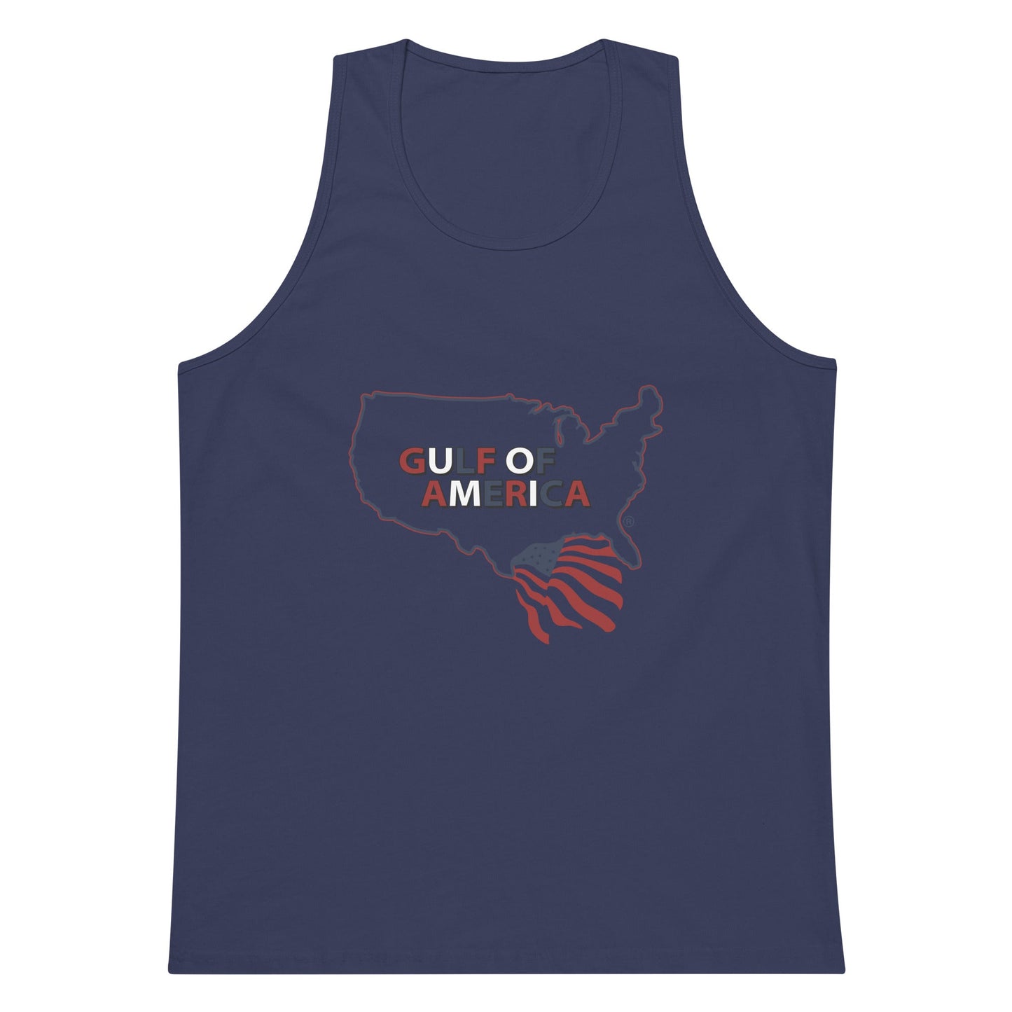 Gulf of America - Continental Pride Tank Top – Map & Flag Edition - Premium T Shirt - Summer - Beach - USA - Patriotic - 4th of July - Gulf of America®