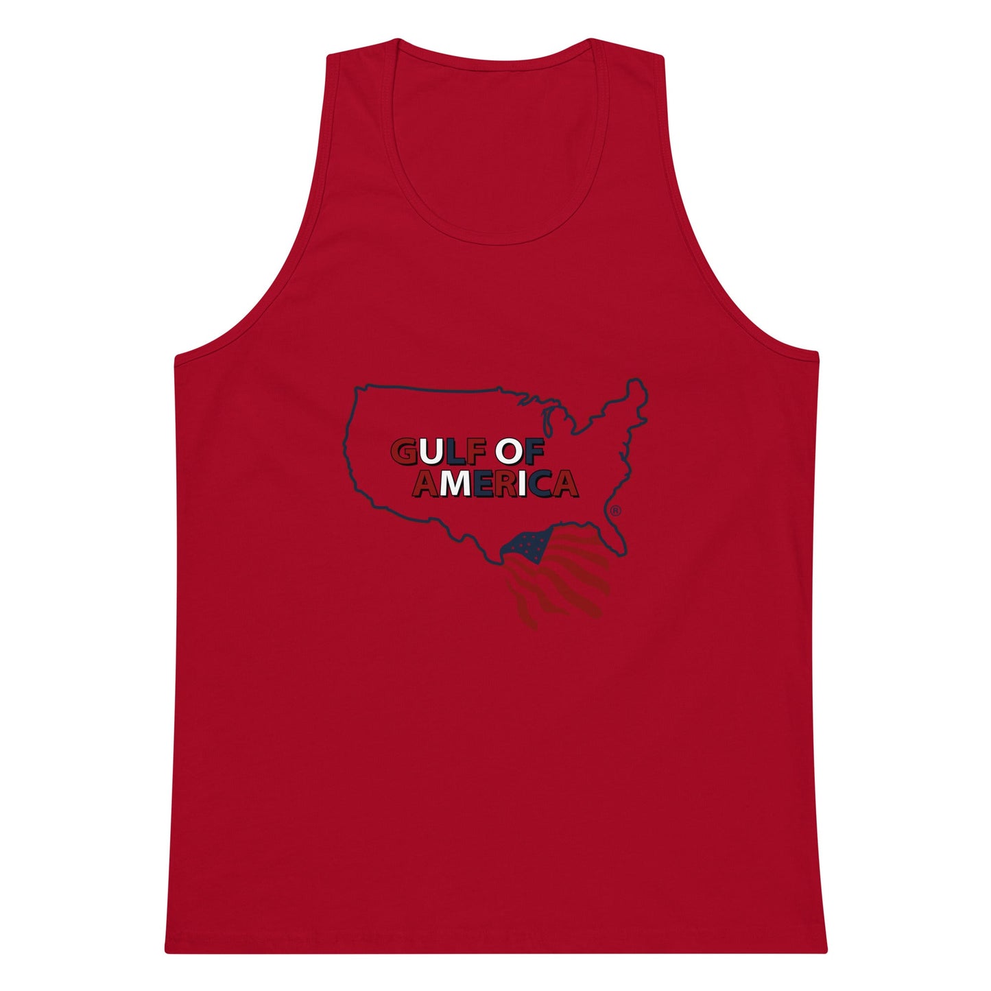 Gulf of America - Continental Pride Tank Top – Map & Flag Edition - Premium T Shirt - Summer - Beach - USA - Patriotic - 4th of July - Gulf of America®