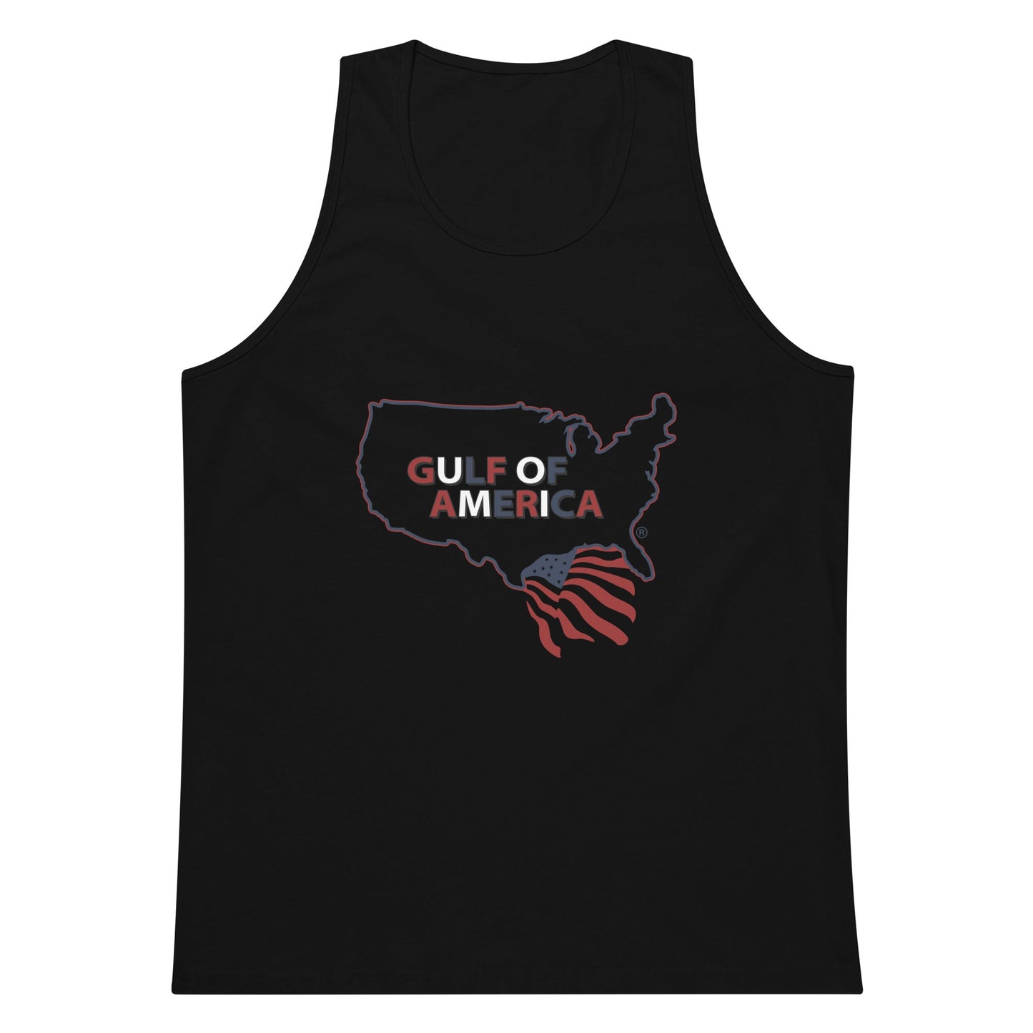 Gulf of America - Continental Pride Tank Top – Map & Flag Edition - Premium T Shirt - Summer - Beach - USA - Patriotic - 4th of July - Gulf of America®