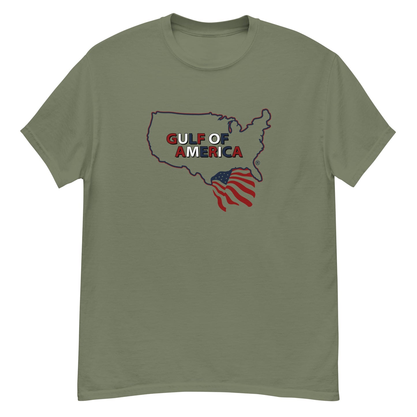 Gulf of America - Continental Pride Tee – Map & Flag Edition - Premium T Shirt - Summer - Beach - USA - Patriotic - 4th of July - Gulf of America®
