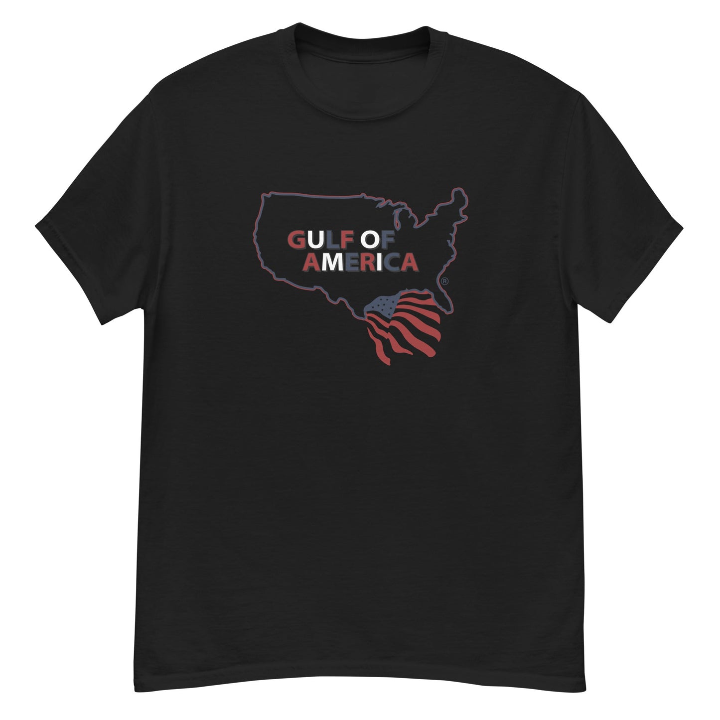 Gulf of America - Continental Pride Tee – Map & Flag Edition - Premium T Shirt - Summer - Beach - USA - Patriotic - 4th of July - Gulf of America®
