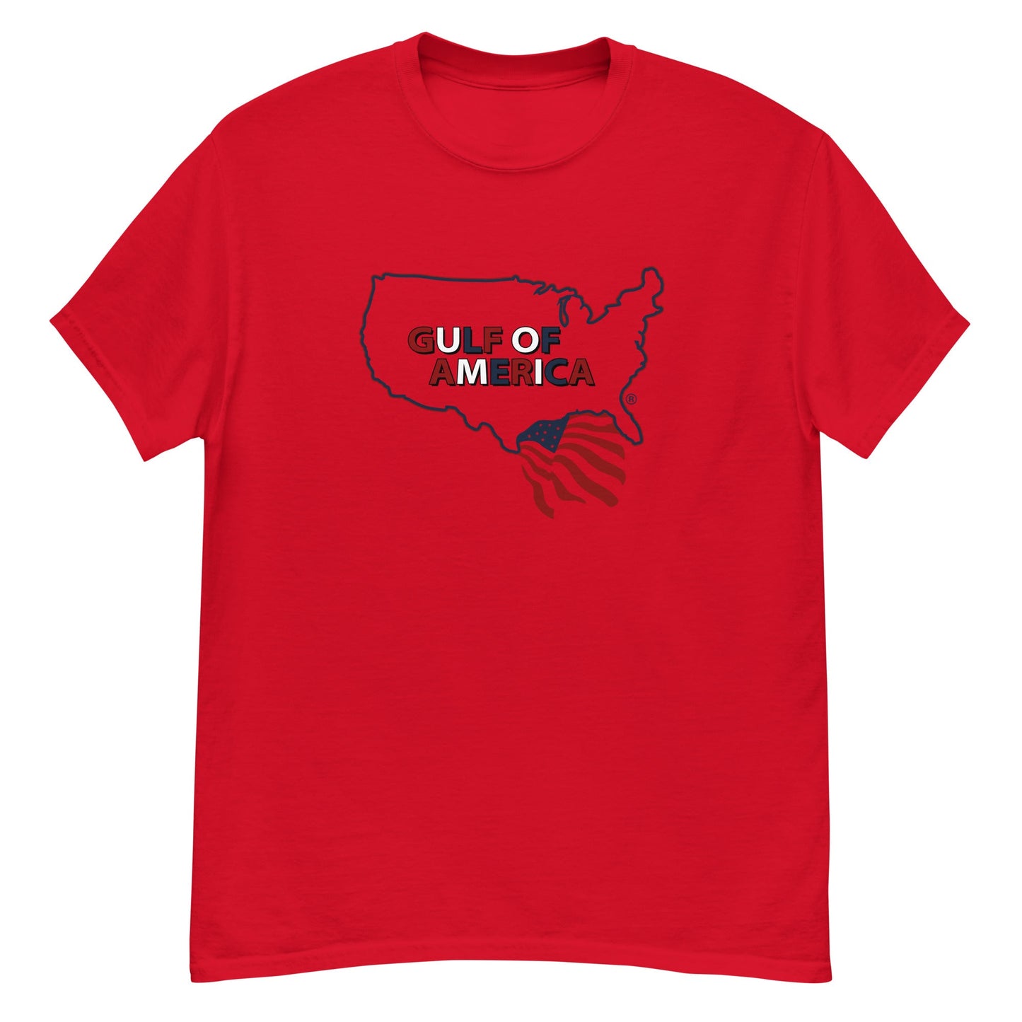 Gulf of America - Continental Pride Tee – Map & Flag Edition - Premium T Shirt - Summer - Beach - USA - Patriotic - 4th of July - Gulf of America®
