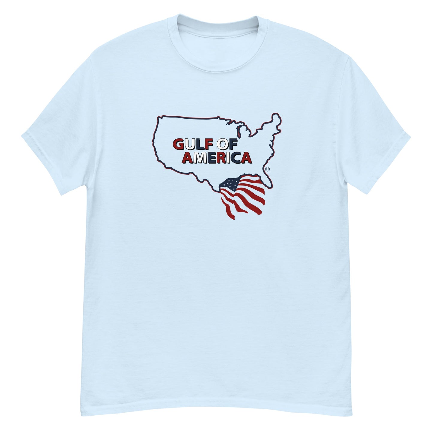 Gulf of America - Continental Pride Tee – Map & Flag Edition - Premium T Shirt - Summer - Beach - USA - Patriotic - 4th of July - Gulf of America®