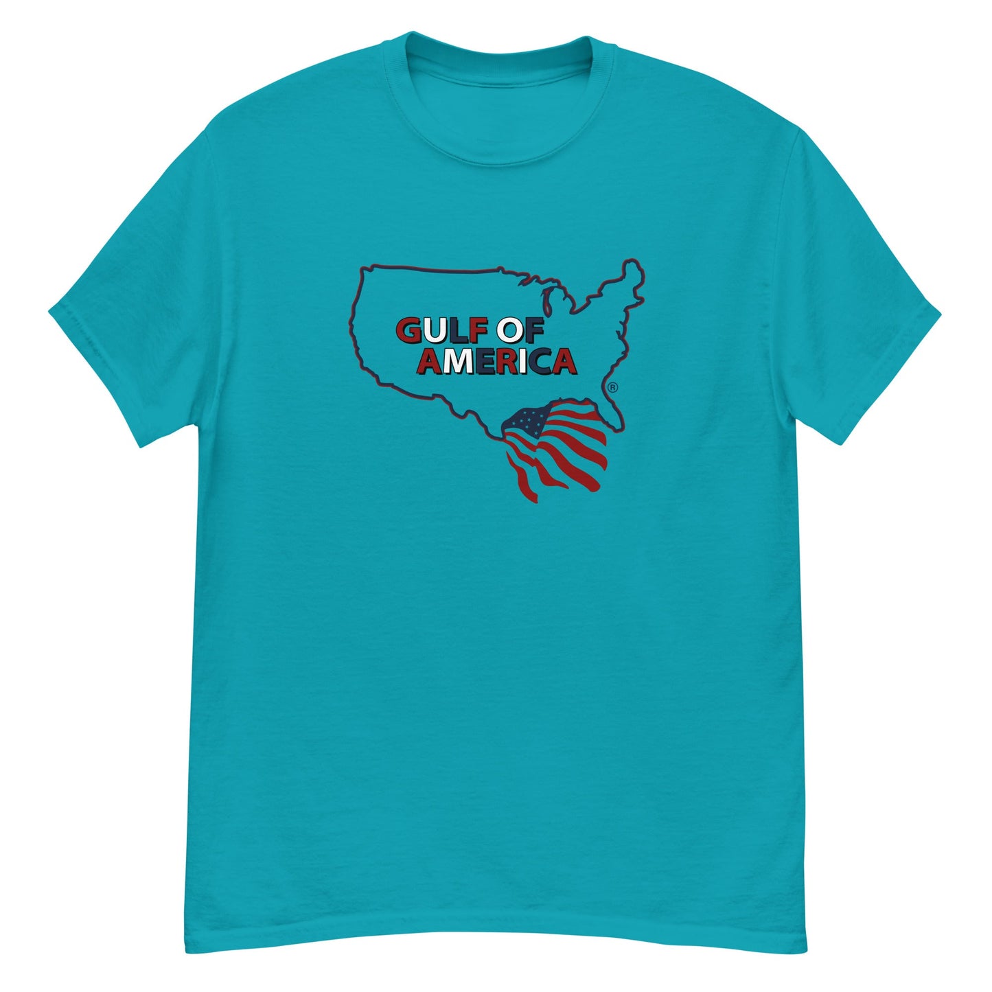 Gulf of America - Continental Pride Tee – Map & Flag Edition - Premium T Shirt - Summer - Beach - USA - Patriotic - 4th of July - Gulf of America®