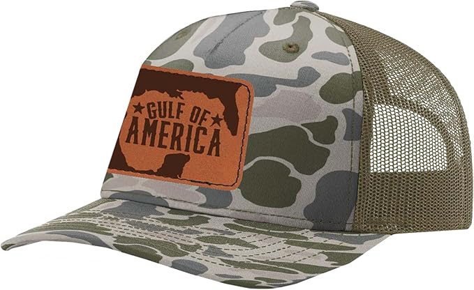 Gulf of America Leather Patch Trucker Hat - Mesh Back - Gulf of America®