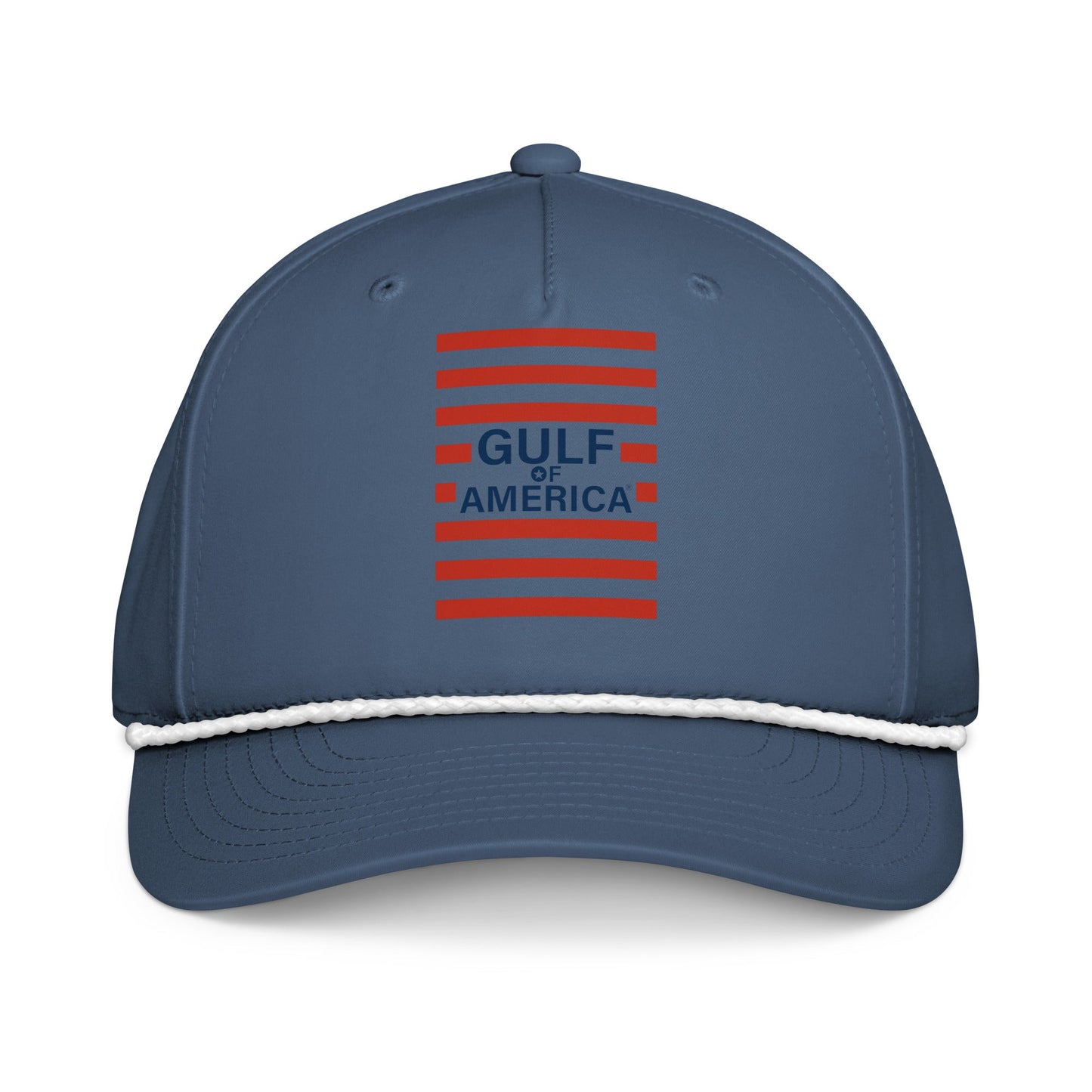 Gulf of America - Red Stripe Hat – Premium Classic Rope Cap - Summer - Beach - USA - Patriotic - 4th of July - Gulf of America®