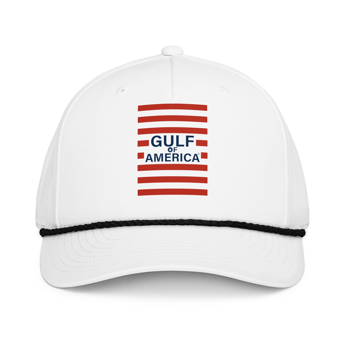 Gulf of America - Red Stripe Hat – Premium Classic Rope Cap - Summer - Beach - USA - Patriotic - 4th of July - Gulf of America®