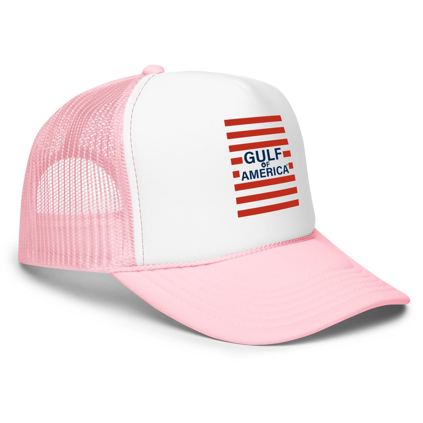 Gulf of America - Red Stripe Hat – Premium Foam Trucker Cap - Summer - Beach - USA - Patriotic - 4th of July - Gulf of America®