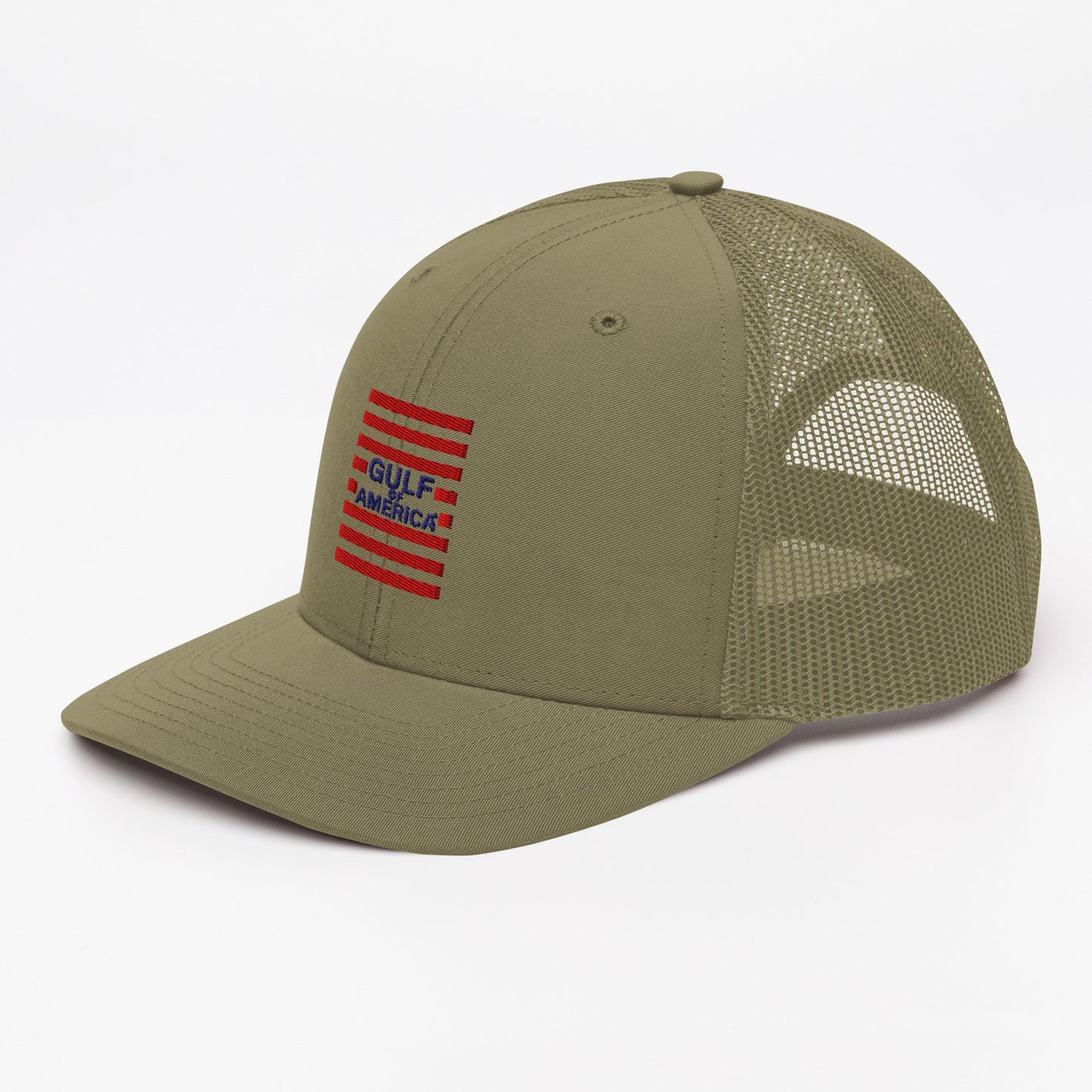 Gulf of America - Red Stripe Hat – Premium Modern Trucker Cap - Summer - Beach - USA - Patriotic - 4th of July - Gulf of America®