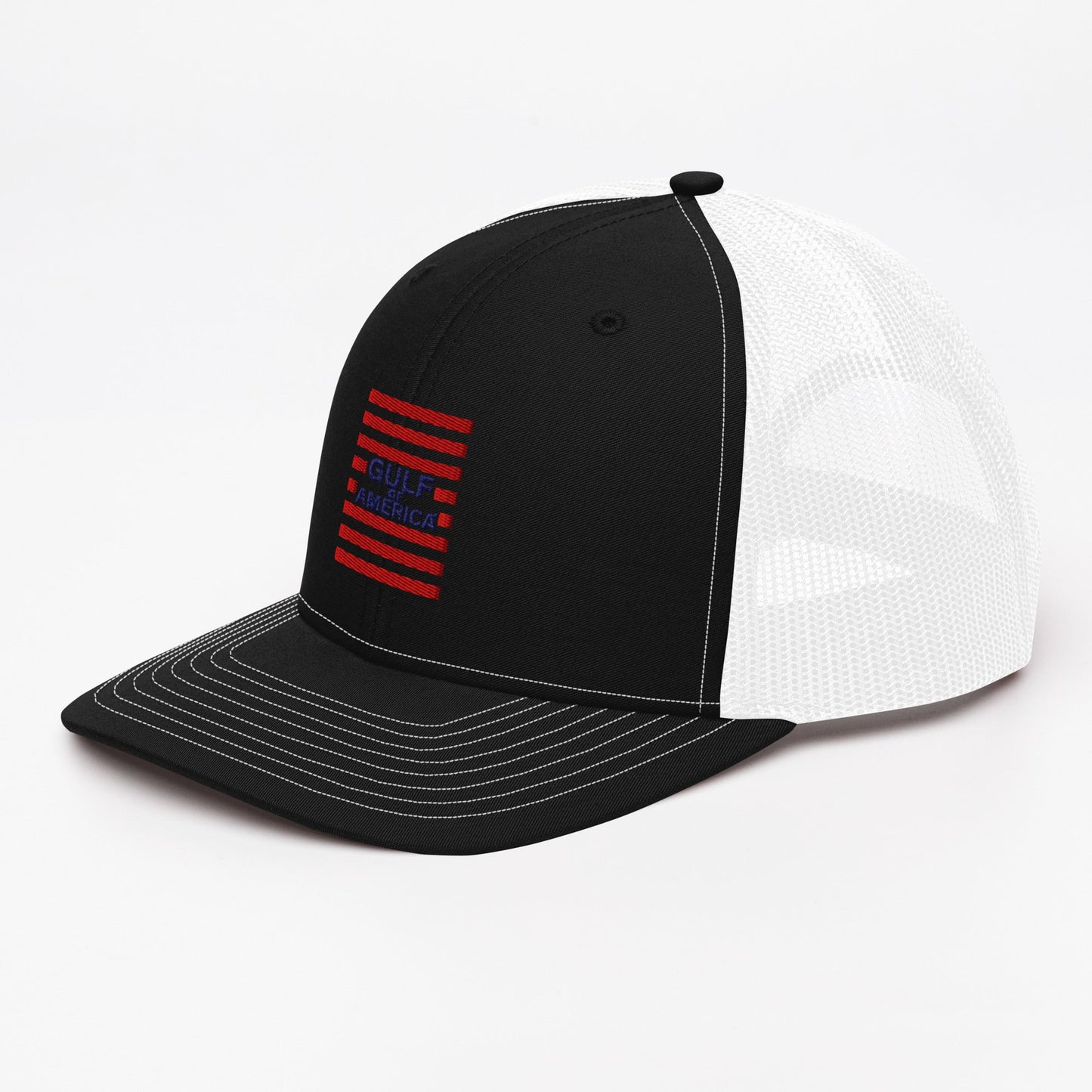Gulf of America - Red Stripe Hat – Premium Modern Trucker Cap - Summer - Beach - USA - Patriotic - 4th of July - Gulf of America®