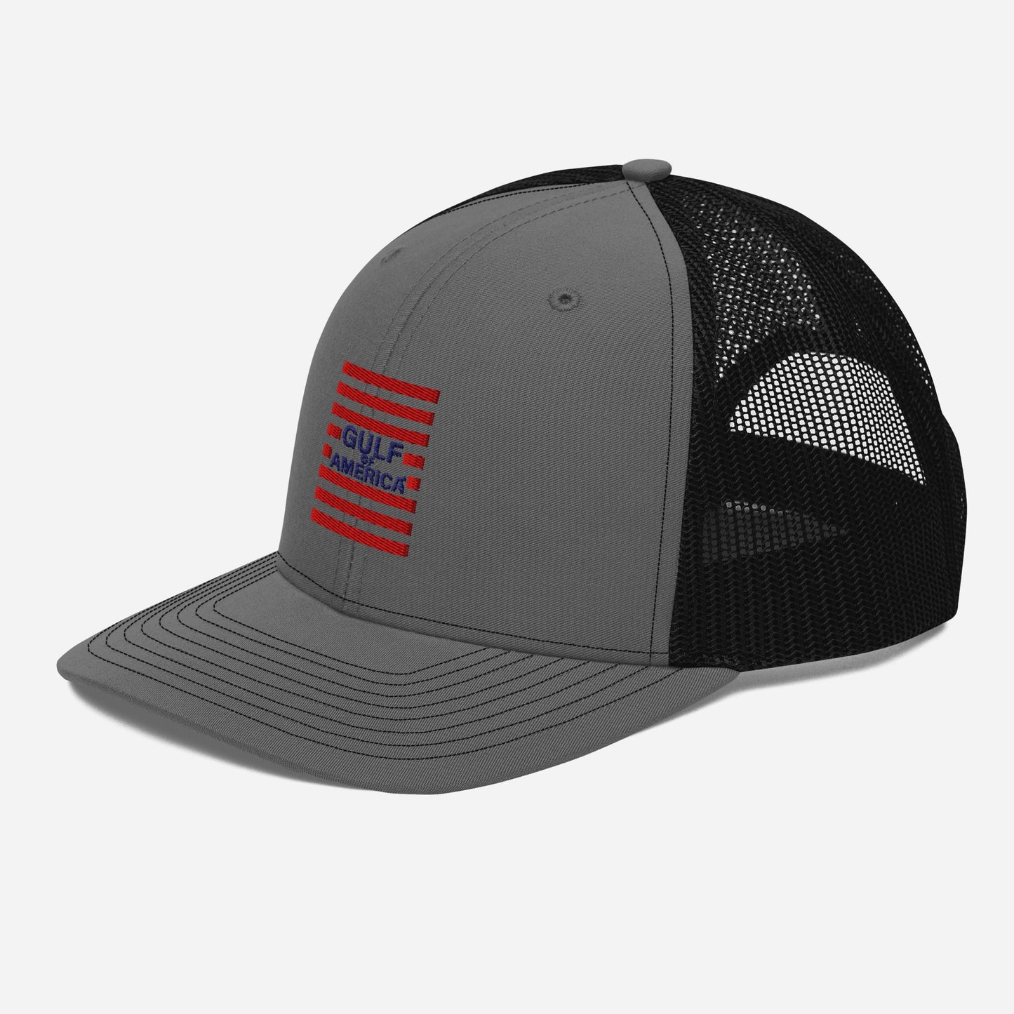 Gulf of America - Red Stripe Hat – Premium Modern Trucker Cap - Summer - Beach - USA - Patriotic - 4th of July - Gulf of America®