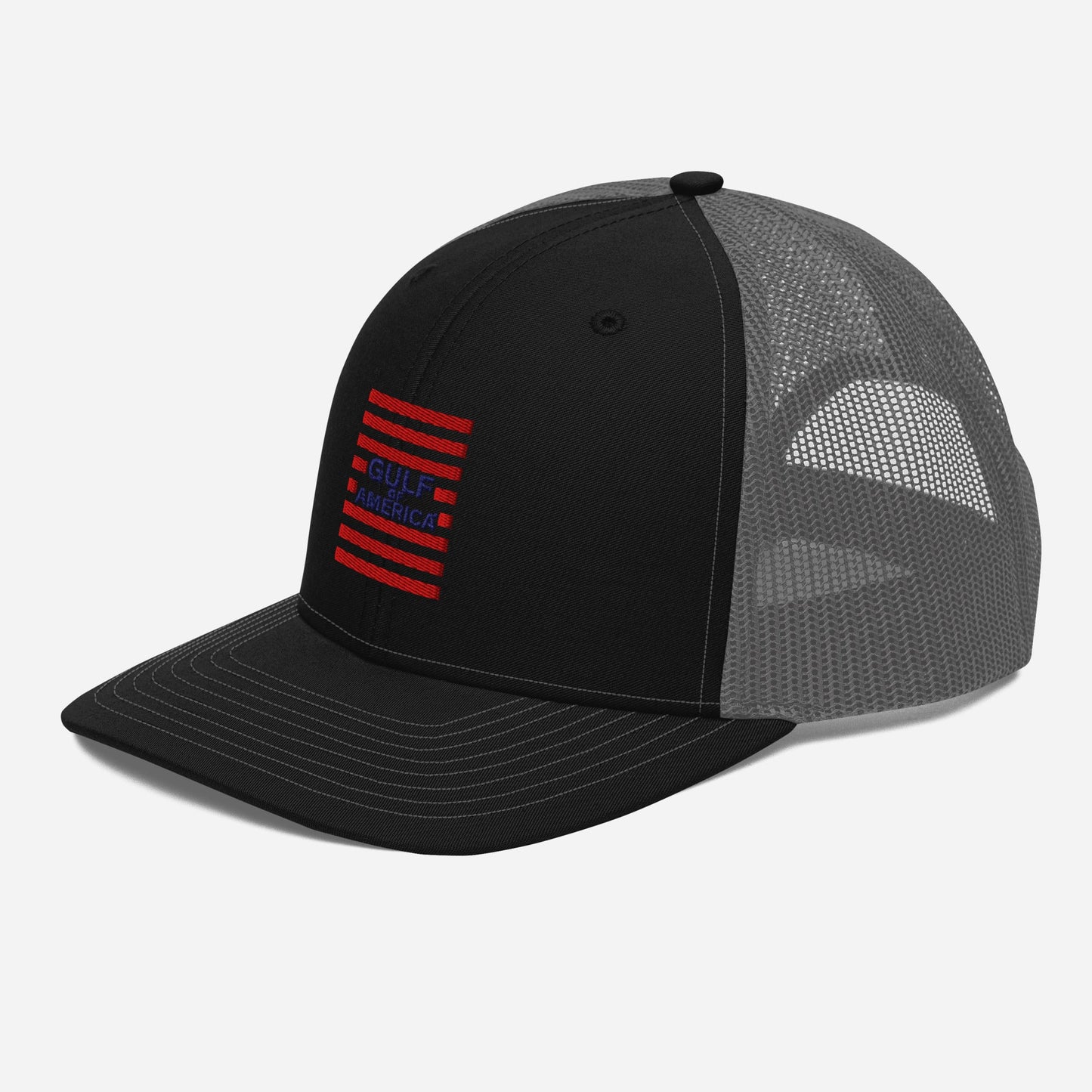 Gulf of America - Red Stripe Hat – Premium Modern Trucker Cap - Summer - Beach - USA - Patriotic - 4th of July - Gulf of America®
