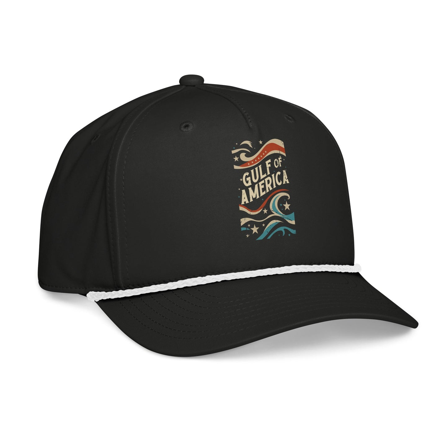 Gulf of America - Streamers and Stars Hat – Premium Classic Rope Cap - Summer - Beach - USA - Patriotic - 4th of July - Gulf of America®
