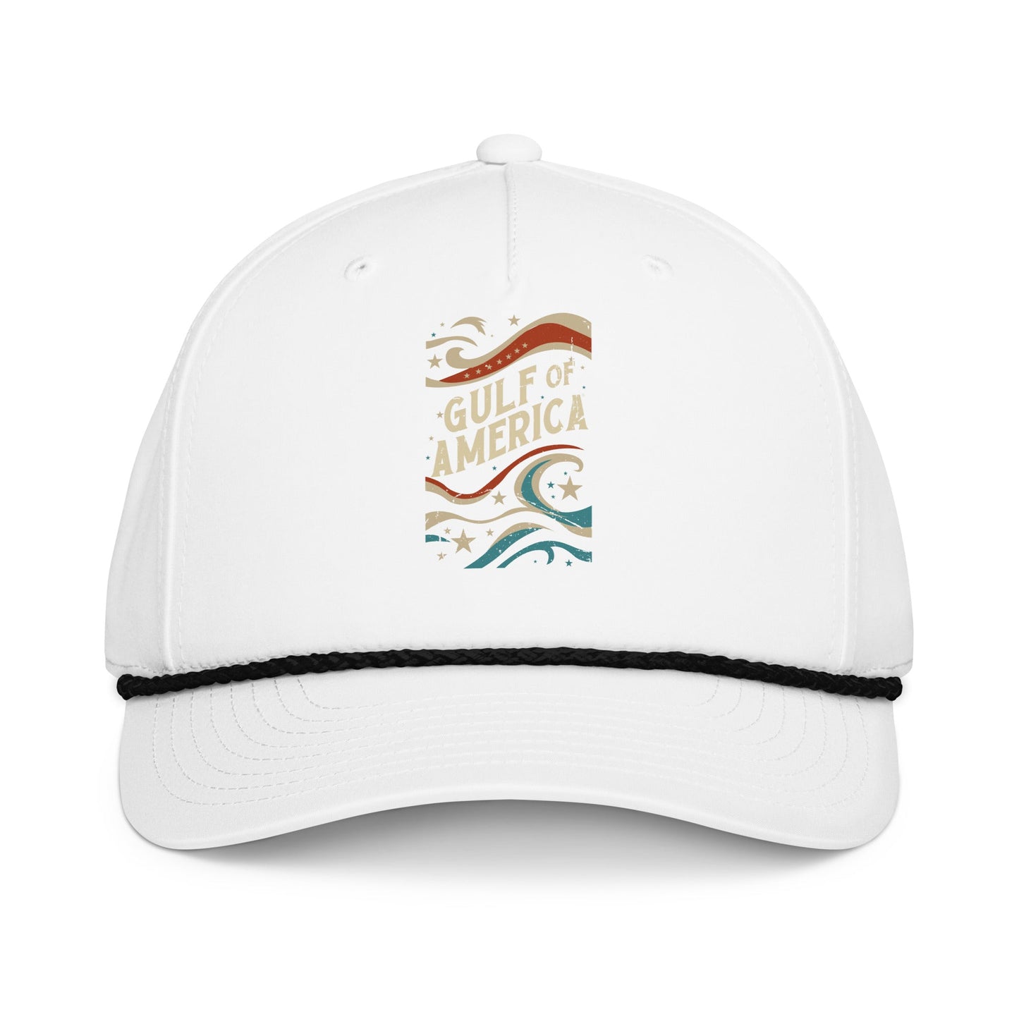 Gulf of America - Streamers and Stars Hat – Premium Classic Rope Cap - Summer - Beach - USA - Patriotic - 4th of July - Gulf of America®