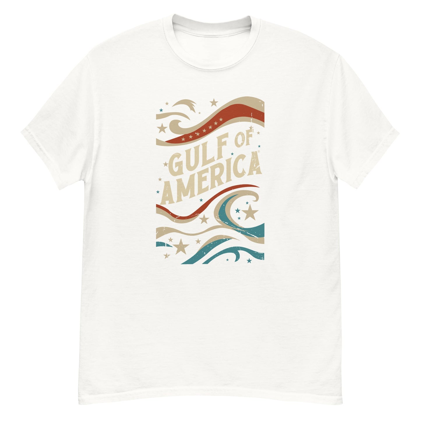 Gulf of America - Streamers and Stars Tee – Premium T Shirt - Summer - Beach - USA - Patriotic - 4th of July - Gulf of America®