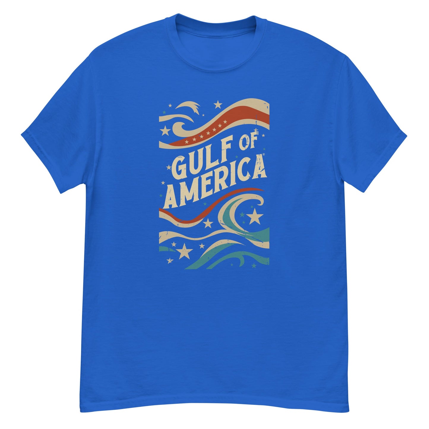 Gulf of America - Streamers and Stars Tee – Premium T Shirt - Summer - Beach - USA - Patriotic - 4th of July - Gulf of America®