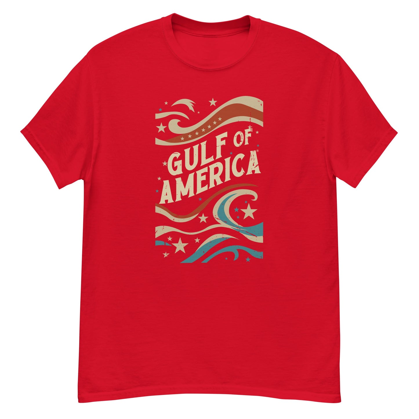 Gulf of America - Streamers and Stars Tee – Premium T Shirt - Summer - Beach - USA - Patriotic - 4th of July - Gulf of America®