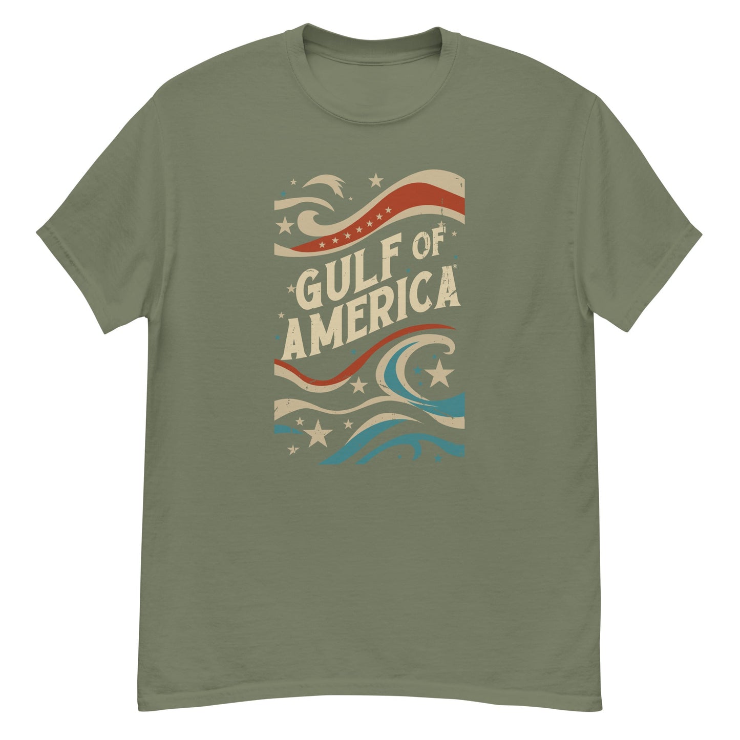 Gulf of America - Streamers and Stars Tee – Premium T Shirt - Summer - Beach - USA - Patriotic - 4th of July - Gulf of America®