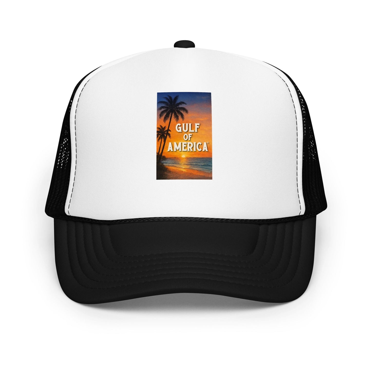 Gulf of America - Sunset Seconds Hat - Premium Foam Trucker Cap - Summer - Beach - USA - Patriotic - 4th of July - Gulf of America®