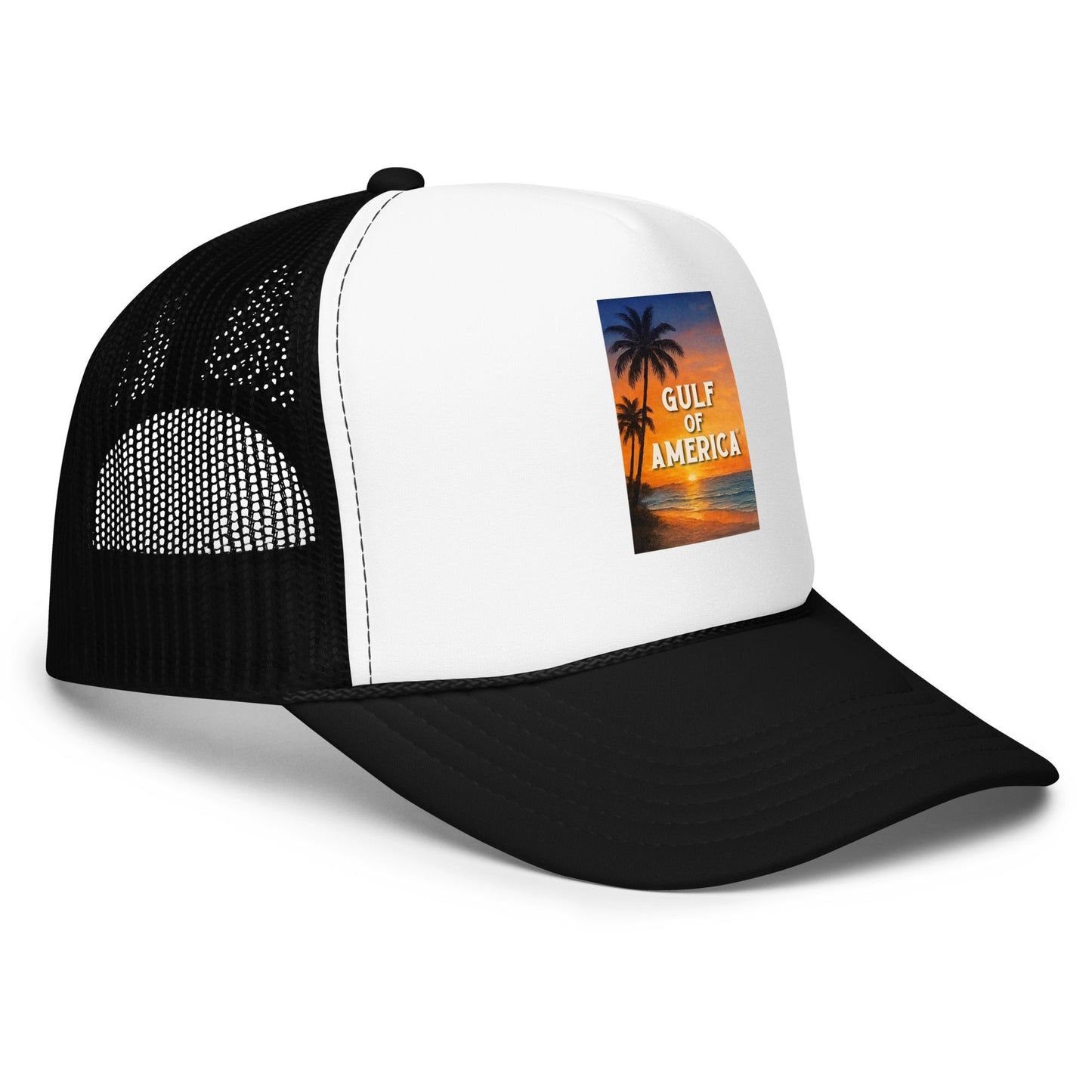 Gulf of America - Sunset Seconds Hat - Premium Foam Trucker Cap - Summer - Beach - USA - Patriotic - 4th of July - Gulf of America®