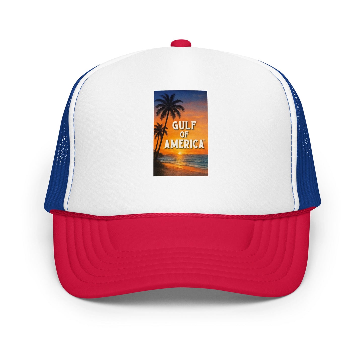 Gulf of America - Sunset Seconds Hat - Premium Foam Trucker Cap - Summer - Beach - USA - Patriotic - 4th of July - Gulf of America®
