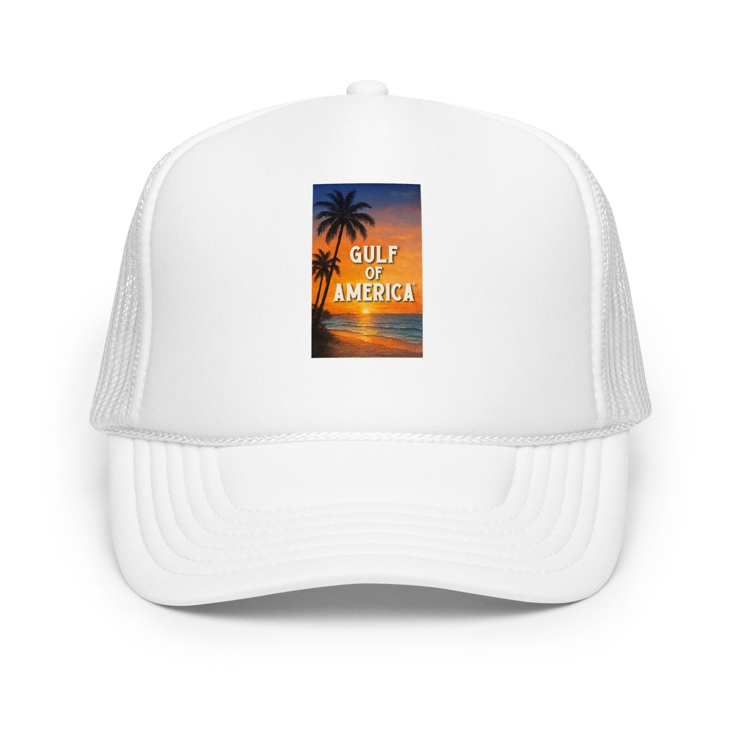 Gulf of America - Sunset Seconds Hat - Premium Foam Trucker Cap - Summer - Beach - USA - Patriotic - 4th of July - Gulf of America®