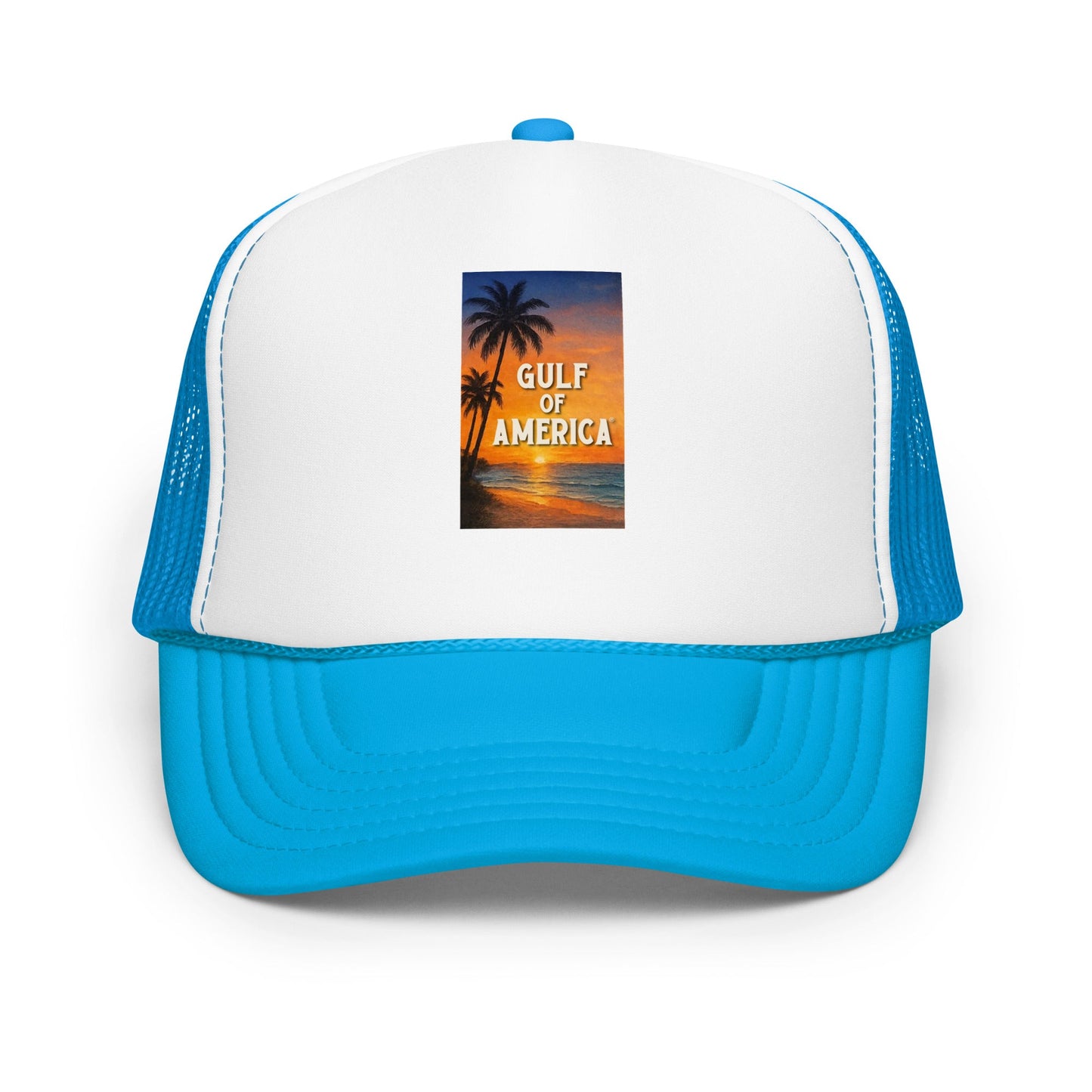 Gulf of America - Sunset Seconds Hat - Premium Foam Trucker Cap - Summer - Beach - USA - Patriotic - 4th of July - Gulf of America®