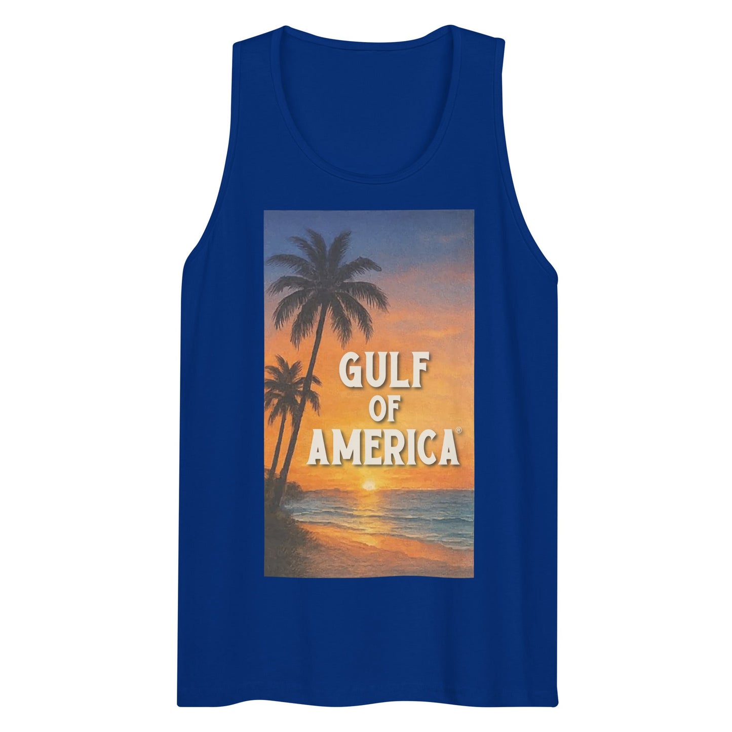 Gulf of America - Sunset Seconds Tank Top - Premium T Shirt - Summer - Beach - USA - Patriotic - 4th of July - Gulf of America®
