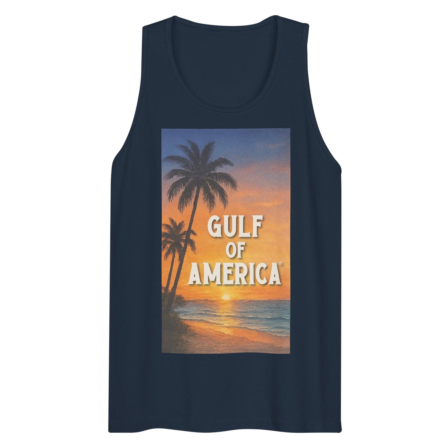 Gulf of America - Sunset Seconds Tank Top - Premium T Shirt - Summer - Beach - USA - Patriotic - 4th of July - Gulf of America®