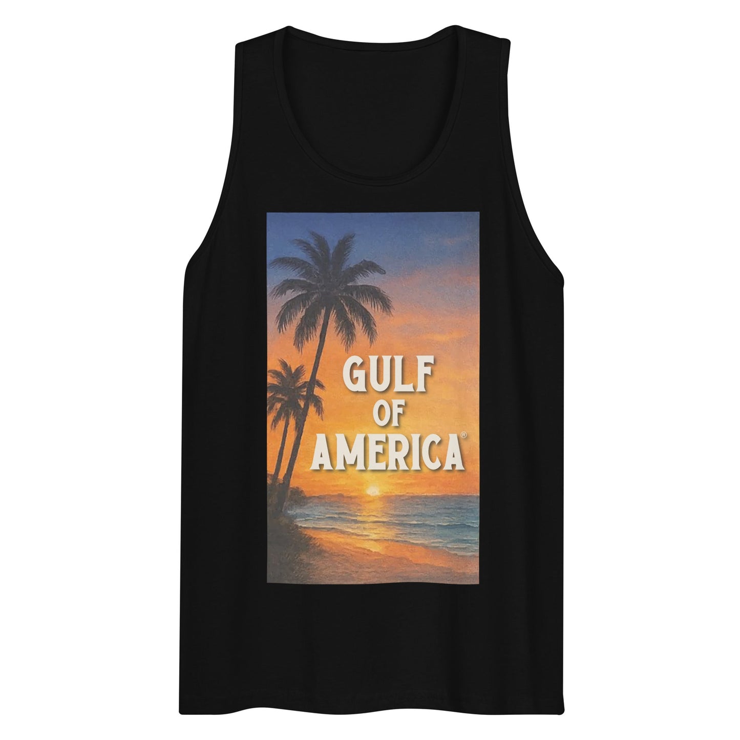 Gulf of America - Sunset Seconds Tank Top - Premium T Shirt - Summer - Beach - USA - Patriotic - 4th of July - Gulf of America®