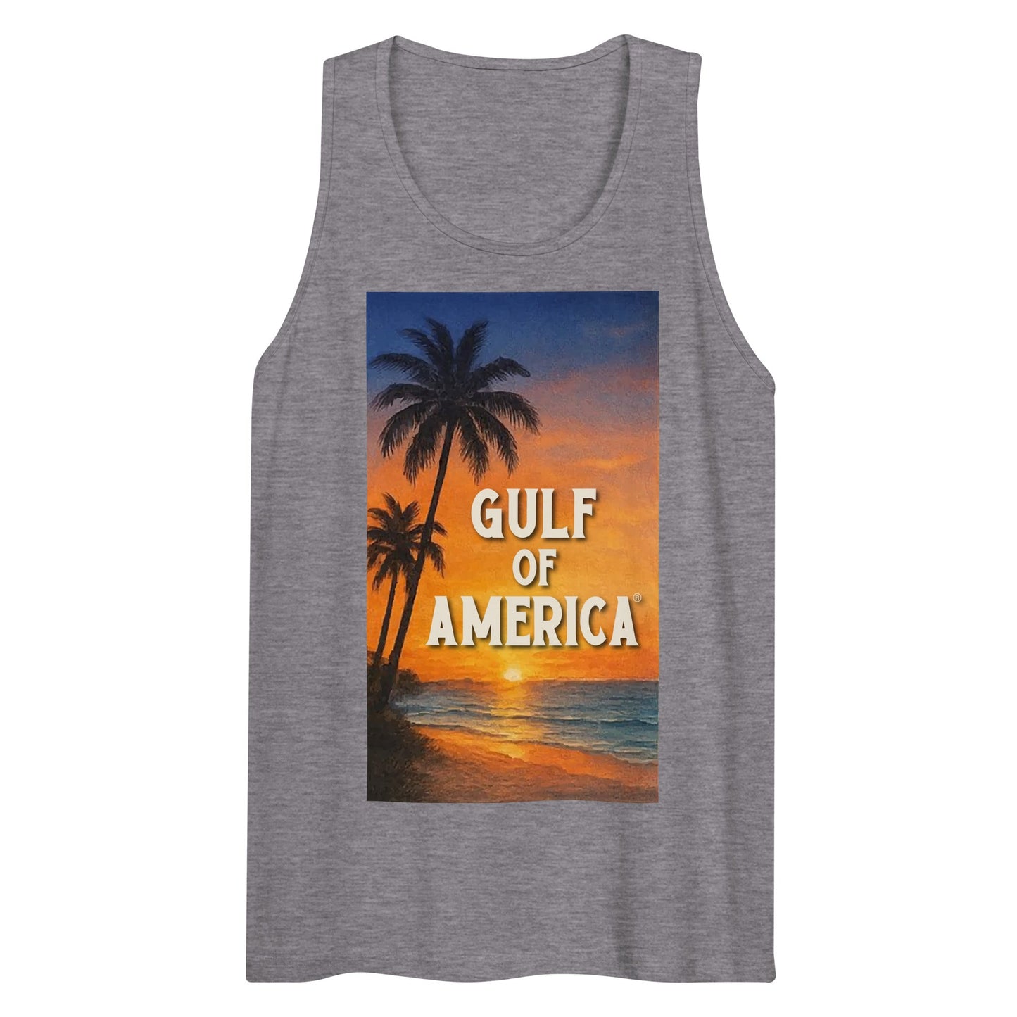 Gulf of America - Sunset Seconds Tank Top - Premium T Shirt - Summer - Beach - USA - Patriotic - 4th of July - Gulf of America®