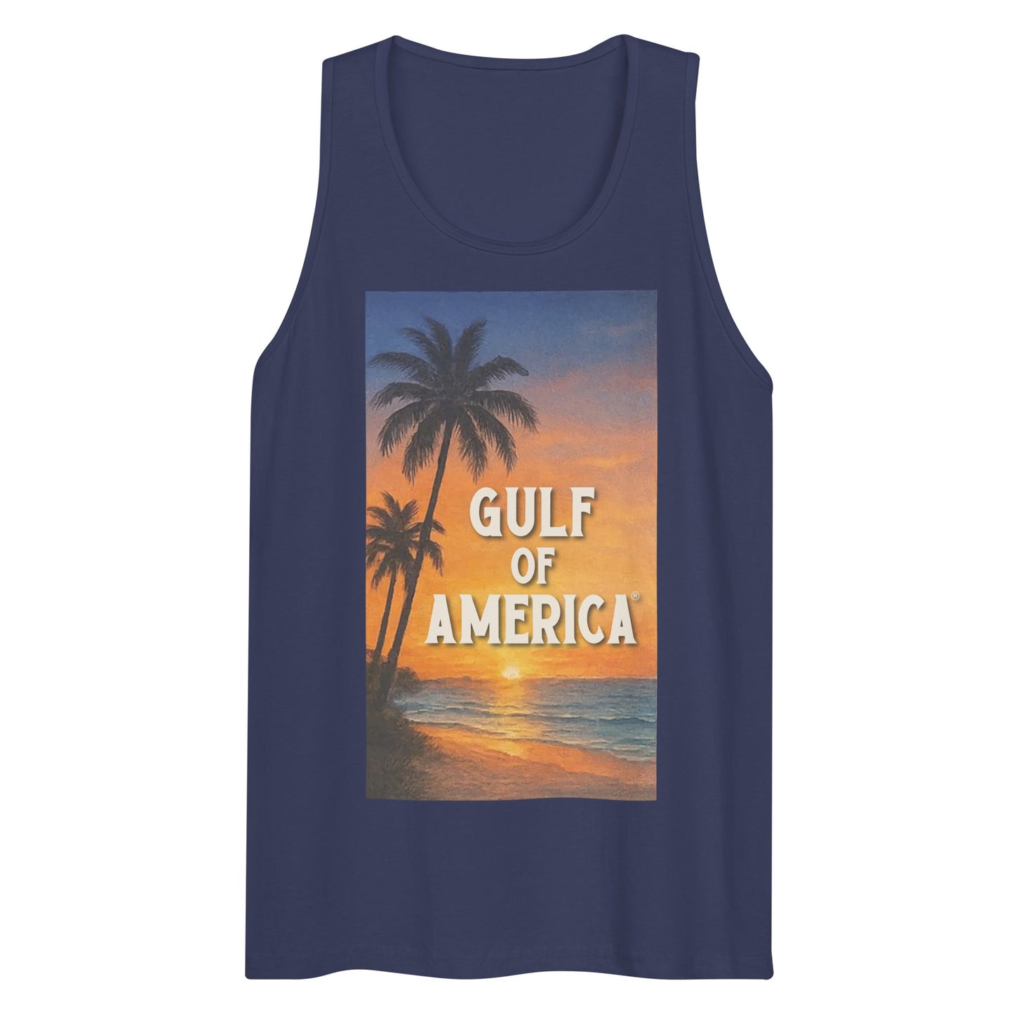Gulf of America - Sunset Seconds Tank Top - Premium T Shirt - Summer - Beach - USA - Patriotic - 4th of July - Gulf of America®