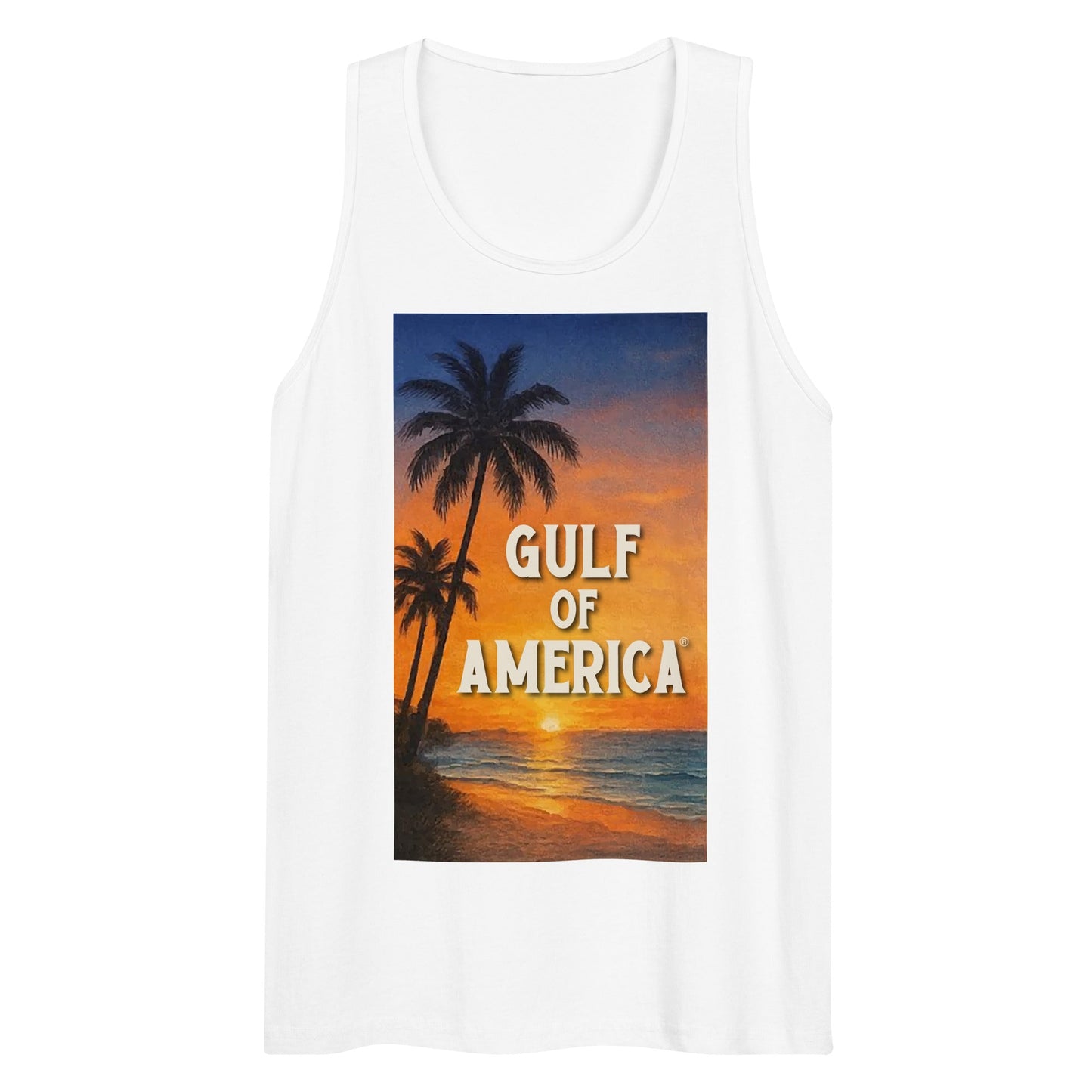 Gulf of America - Sunset Seconds Tank Top - Premium T Shirt - Summer - Beach - USA - Patriotic - 4th of July - Gulf of America®