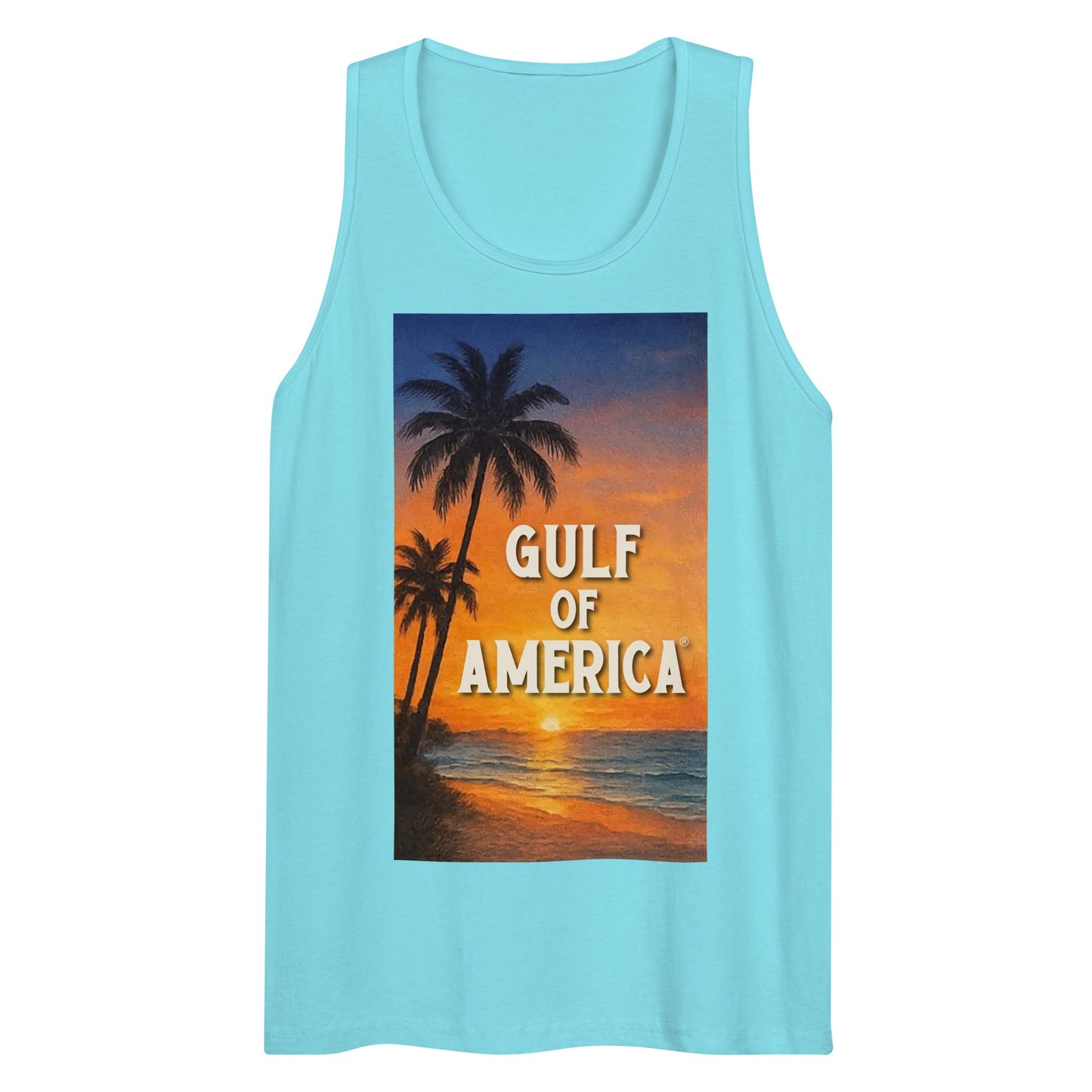 Gulf of America - Sunset Seconds Tank Top - Premium T Shirt - Summer - Beach - USA - Patriotic - 4th of July - Gulf of America®