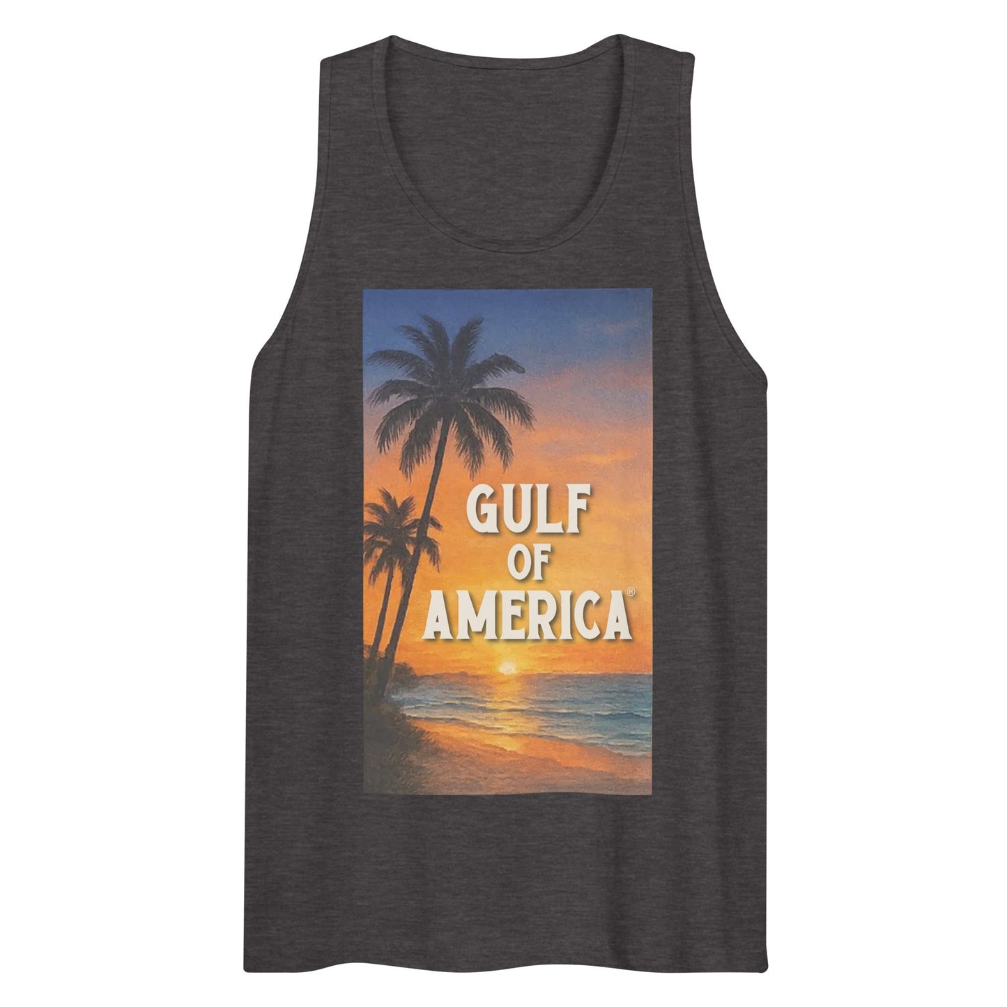 Gulf of America - Sunset Seconds Tank Top - Premium T Shirt - Summer - Beach - USA - Patriotic - 4th of July - Gulf of America®