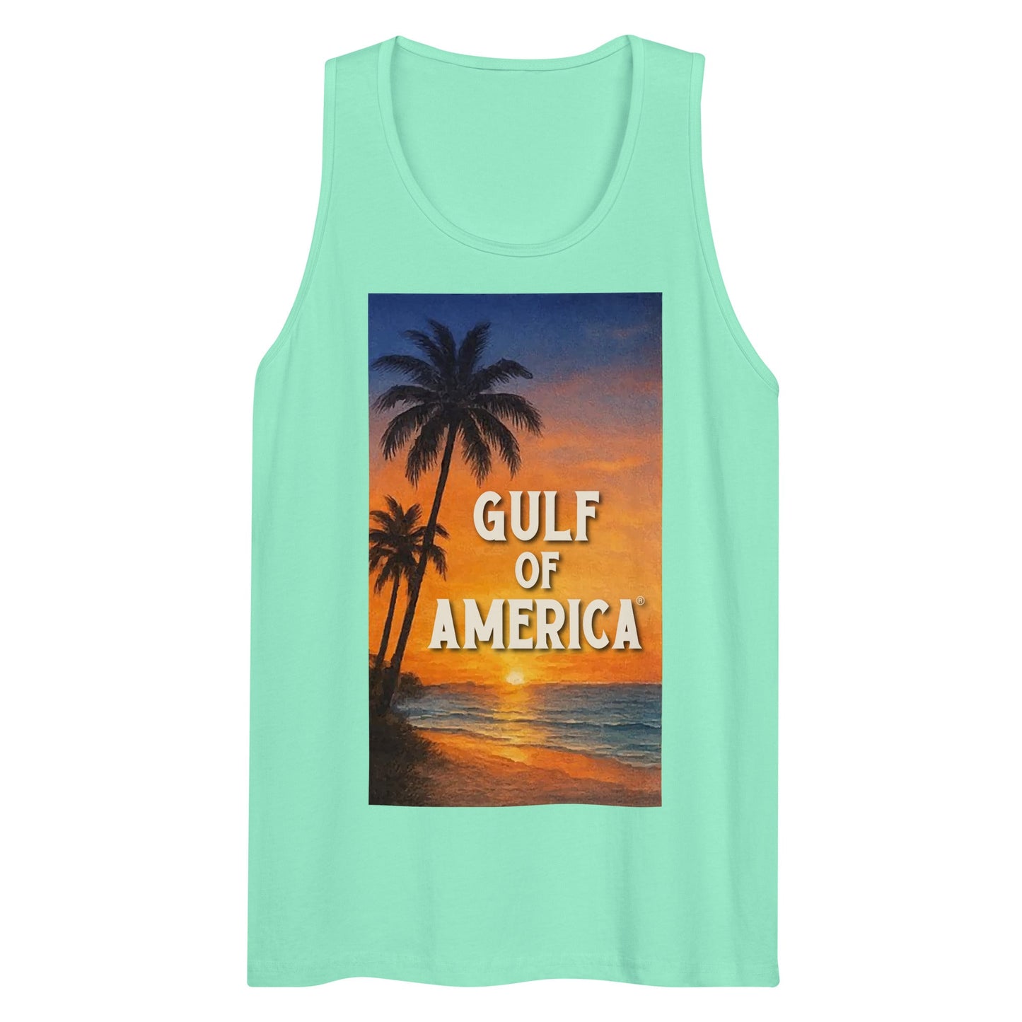 Gulf of America - Sunset Seconds Tank Top - Premium T Shirt - Summer - Beach - USA - Patriotic - 4th of July - Gulf of America®