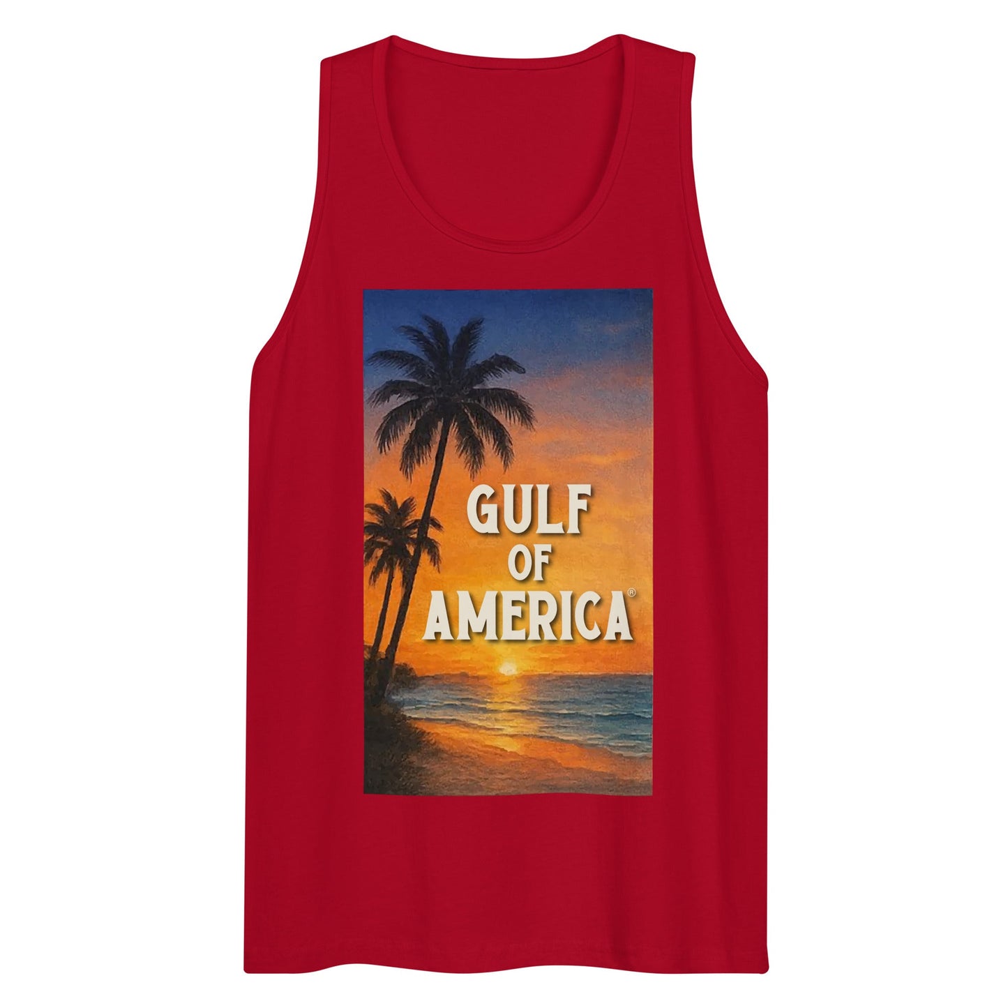 Gulf of America - Sunset Seconds Tank Top - Premium T Shirt - Summer - Beach - USA - Patriotic - 4th of July - Gulf of America®