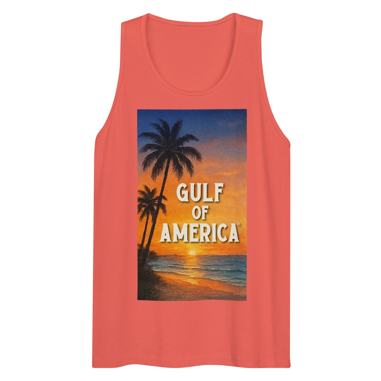 Gulf of America - Sunset Seconds Tank Top - Premium T Shirt - Summer - Beach - USA - Patriotic - 4th of July - Gulf of America®