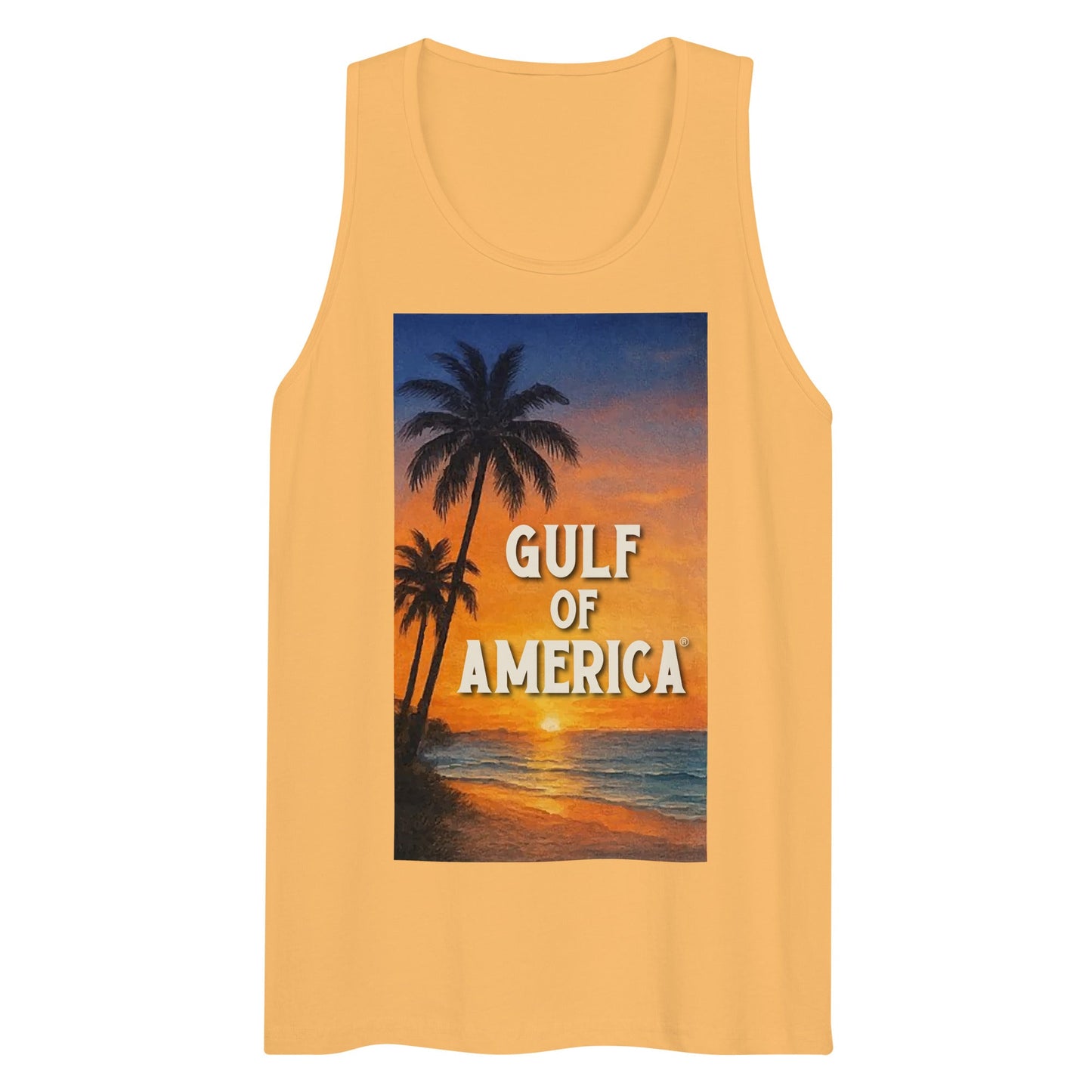 Gulf of America - Sunset Seconds Tank Top - Premium T Shirt - Summer - Beach - USA - Patriotic - 4th of July - Gulf of America®