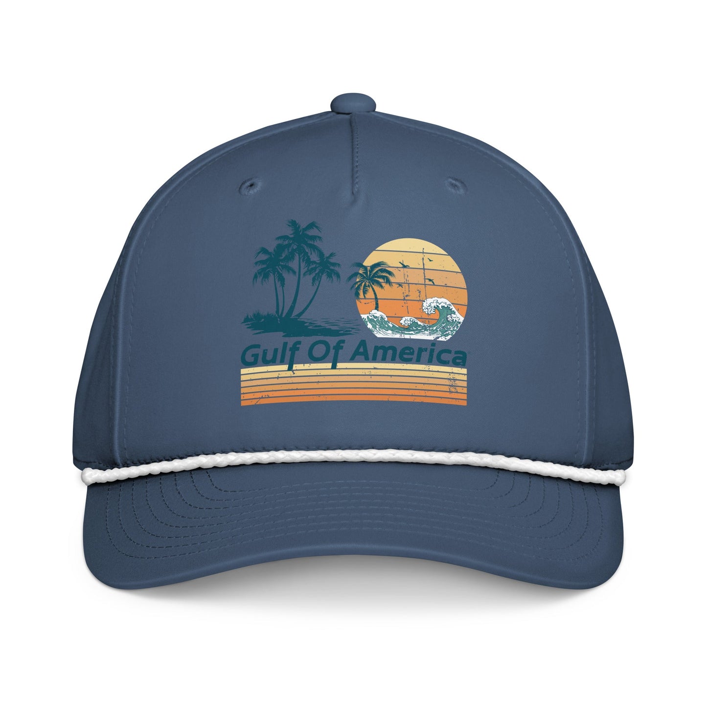 Gulf of America - Wavy Sunset Hat - Premium Classic Rope Cap - Summer - Beach - USA - Patriotic - 4th of July - Gulf of America®
