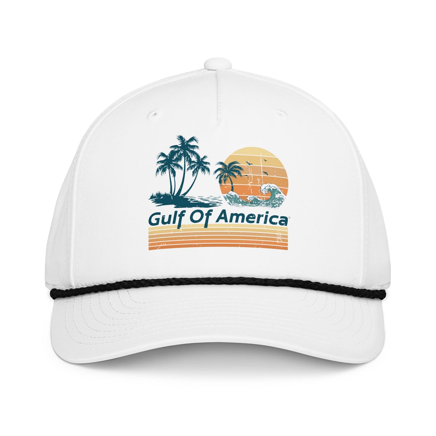 Gulf of America - Wavy Sunset Hat - Premium Classic Rope Cap - Summer - Beach - USA - Patriotic - 4th of July - Gulf of America®