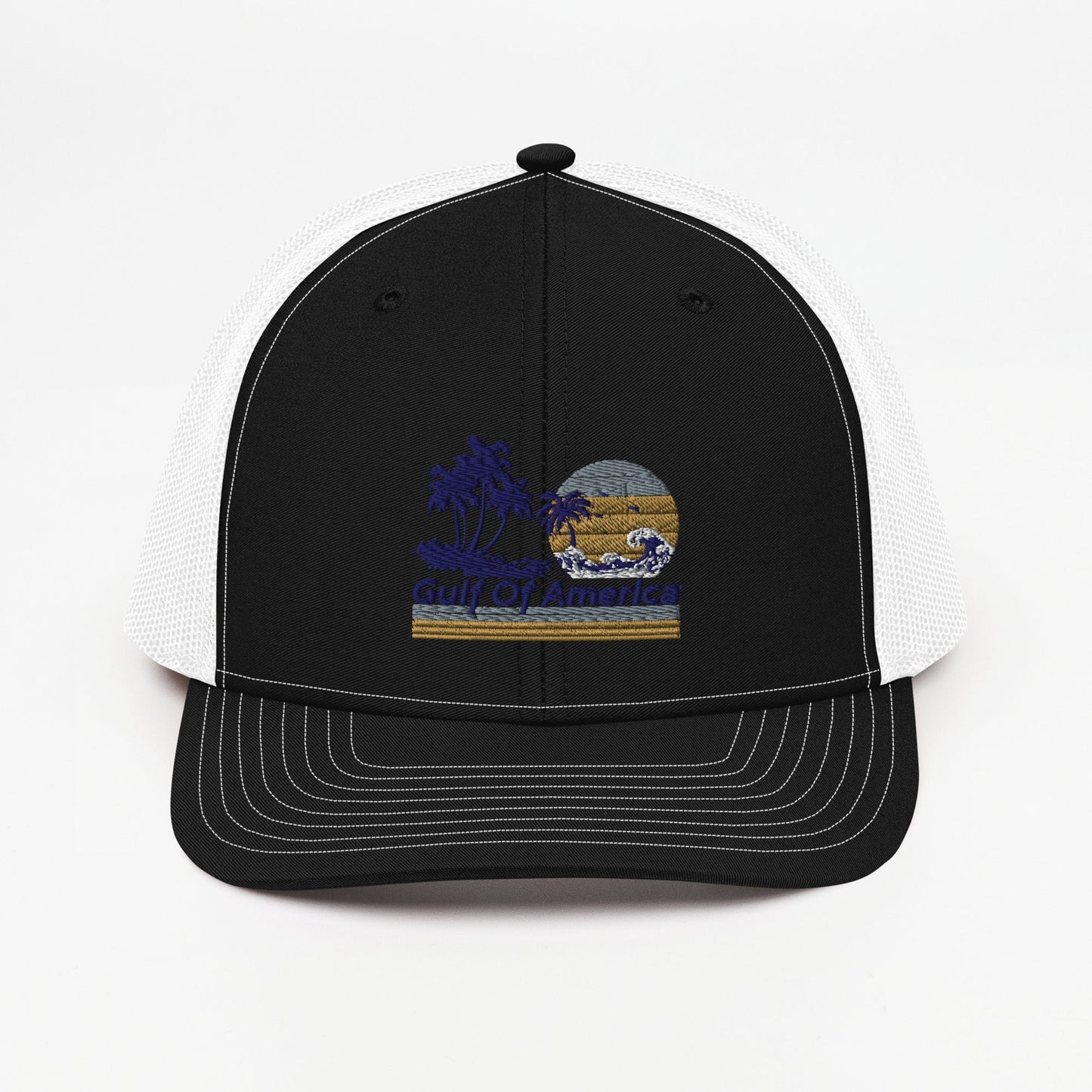 Gulf of America - Wavy Sunset Hat - Premium Modern Trucker Cap - Summer - Beach - USA - Patriotic - 4th of July - Gulf of America®